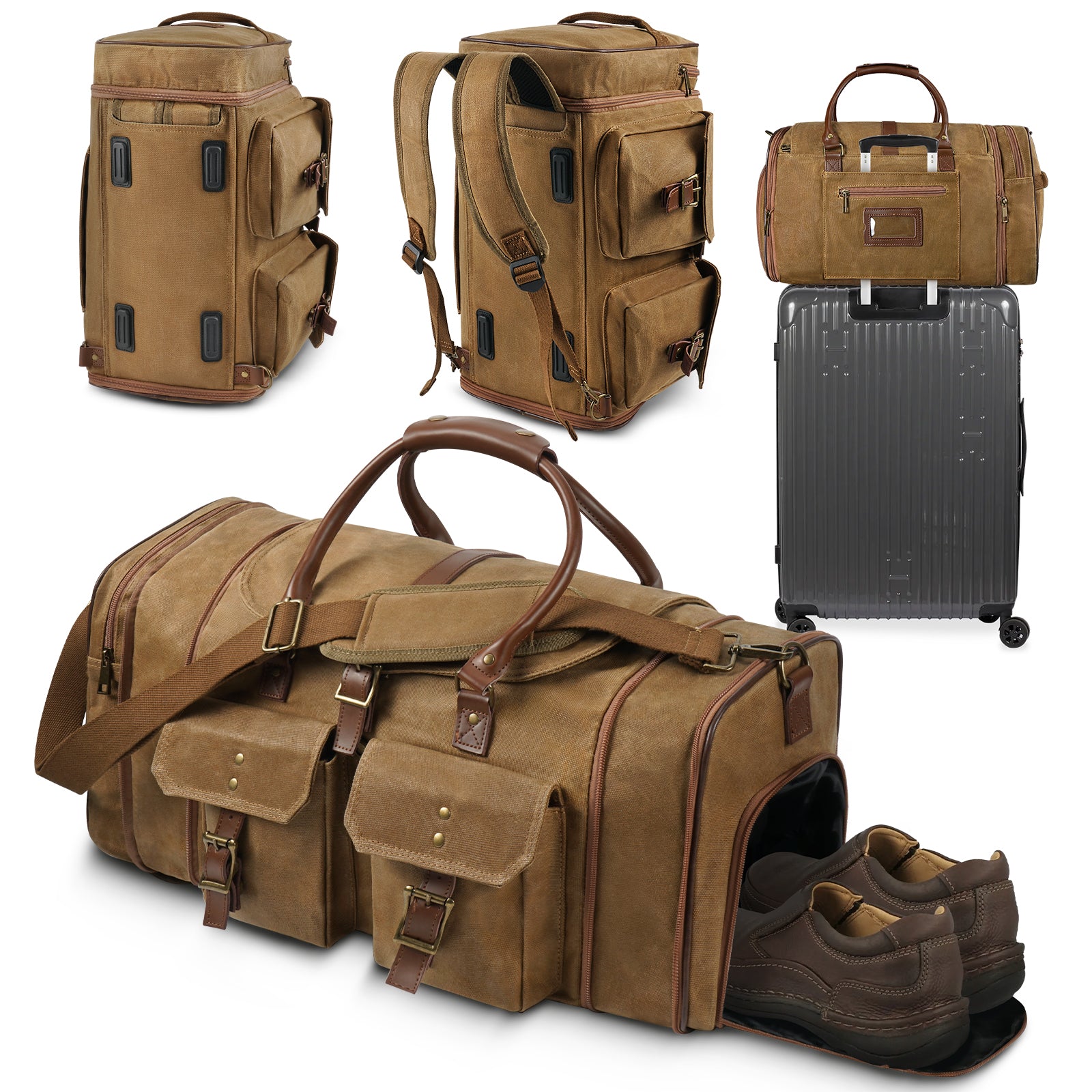 Large Zipper Duffle Bag Waterproof Travel Luggage Bag Crossbody For Women Men