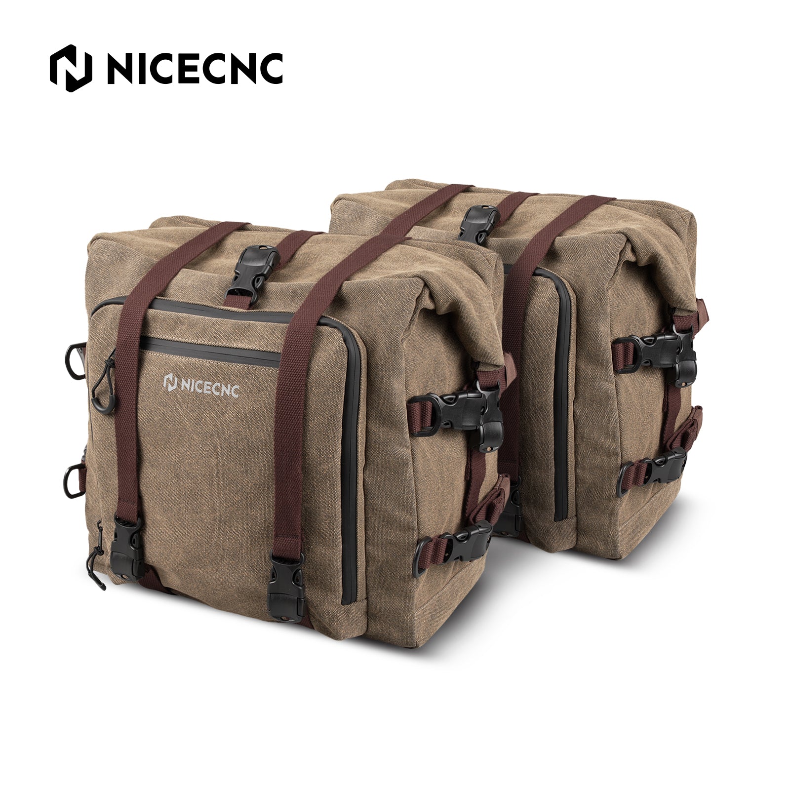 Cotton Canvas 30L Quick-Release Motorcycle Rear Luggage Pannier Rack Saddle Bag Waterproof