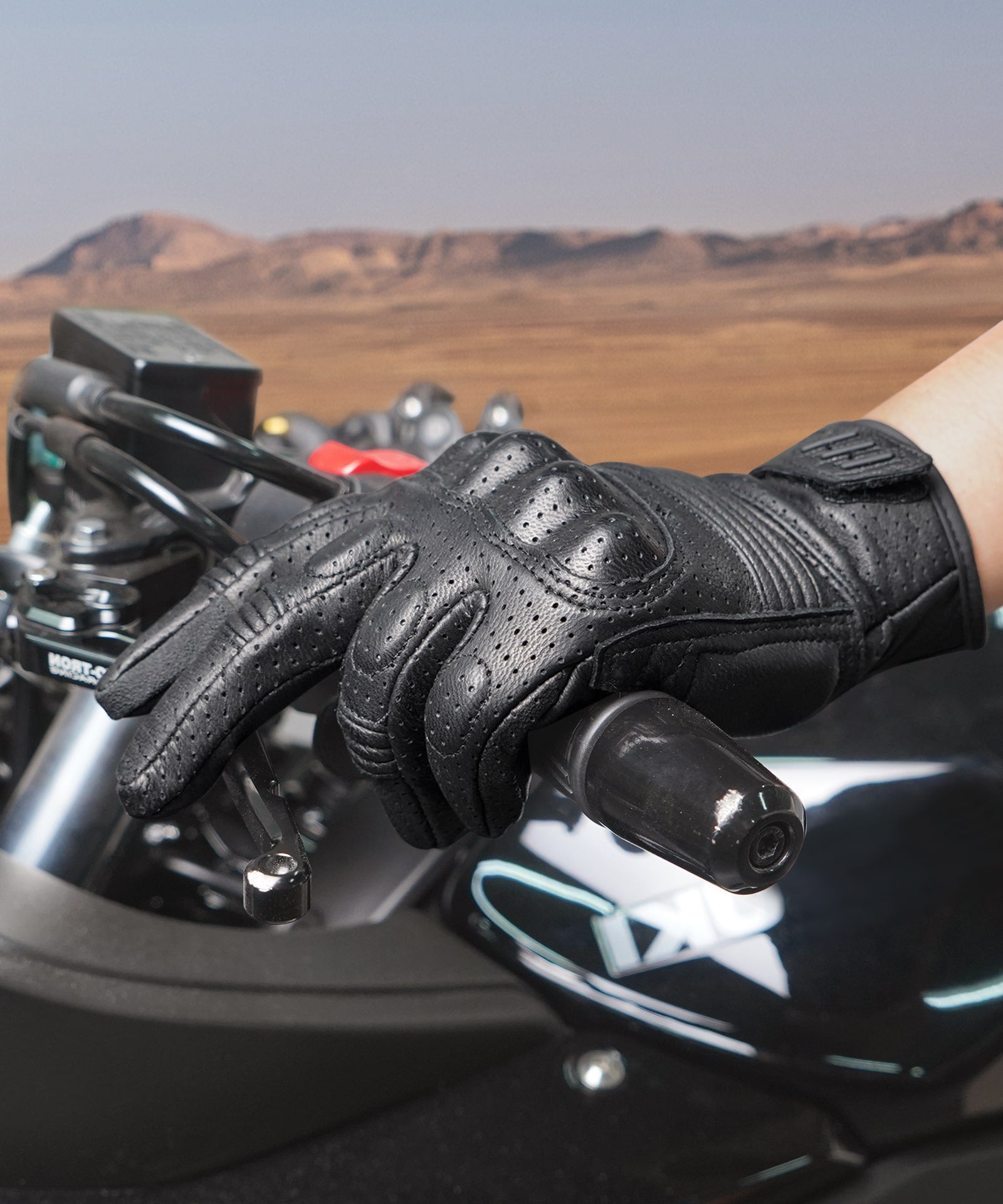 Motorcycle Goat Leather Gloves Vintage Protective Carbon Cycling Gloves Touchscreen