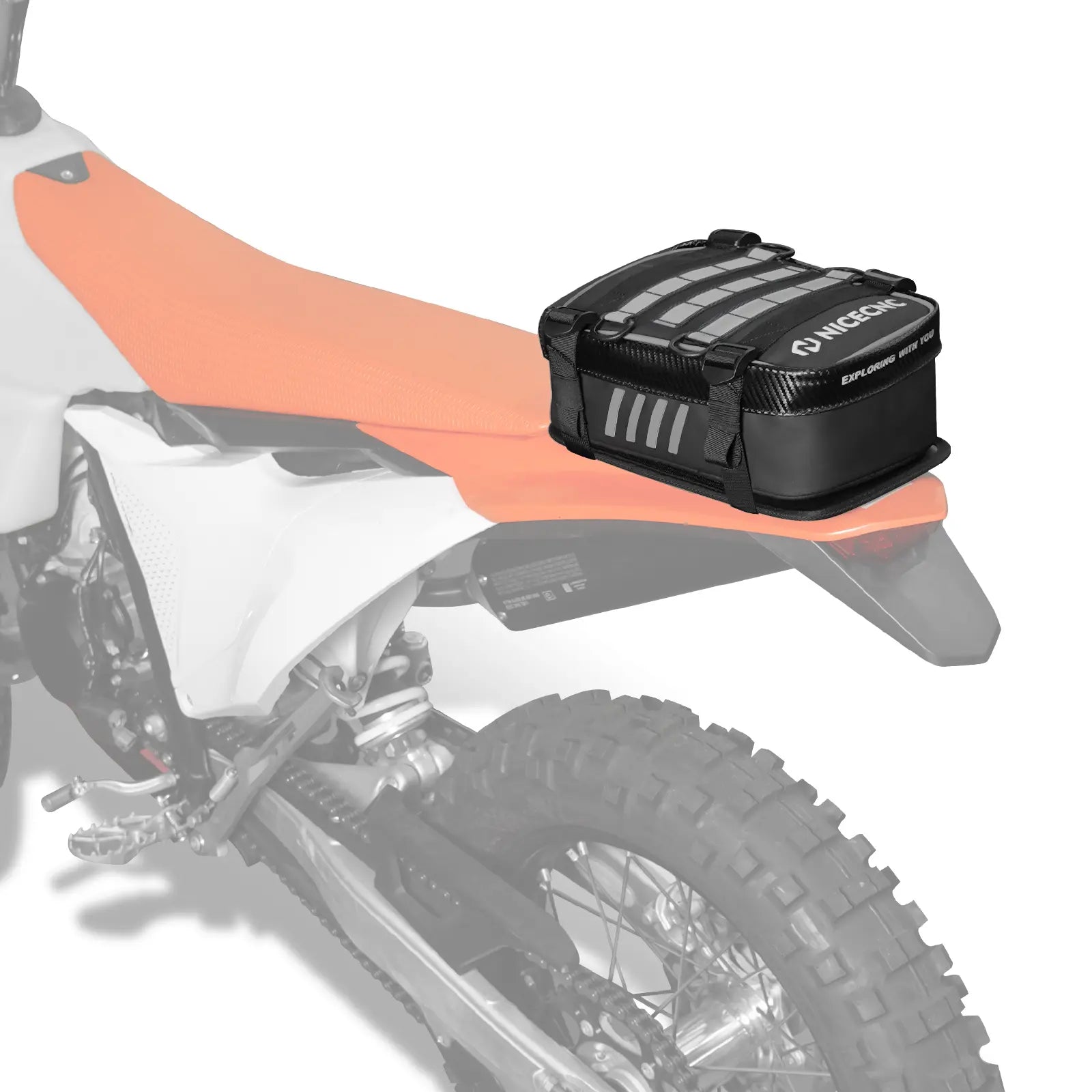 Universal Motorcycle Rear Fender Bag with Tool Roll Bag For Dirt Bike Adventure Off-road Riding