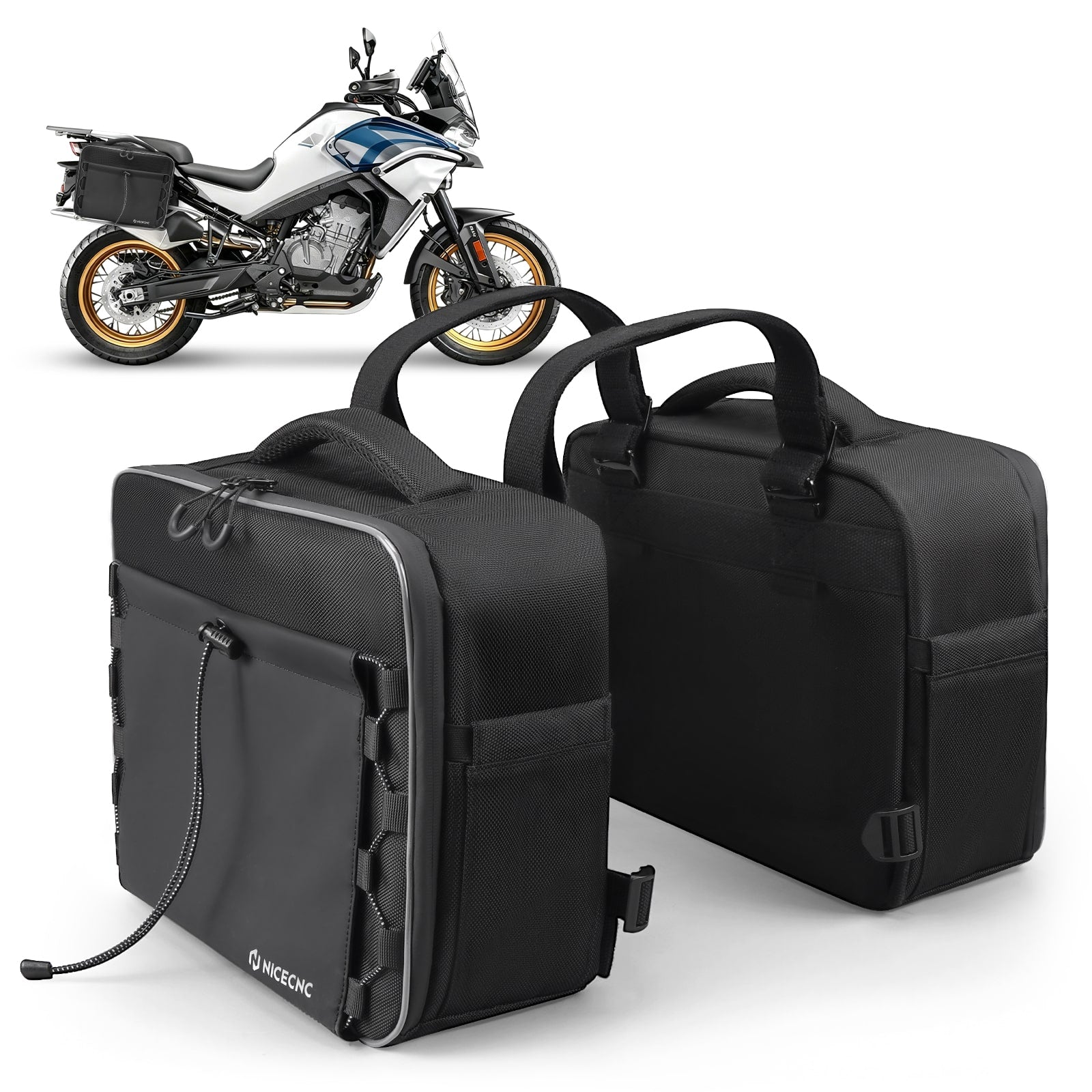 Motorcycle Rear Seat 30L Panniers Side Luggage Throw Over Saddle Bags