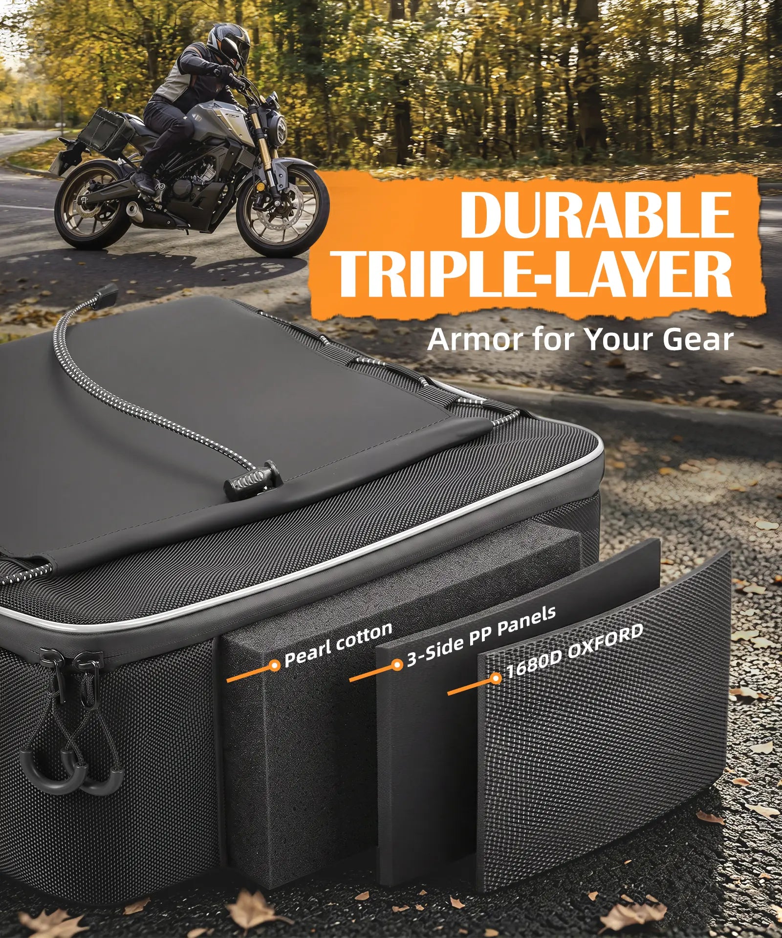 Motorcycle Rear Seat 30L Panniers Side Luggage Throw Over Saddle Bags