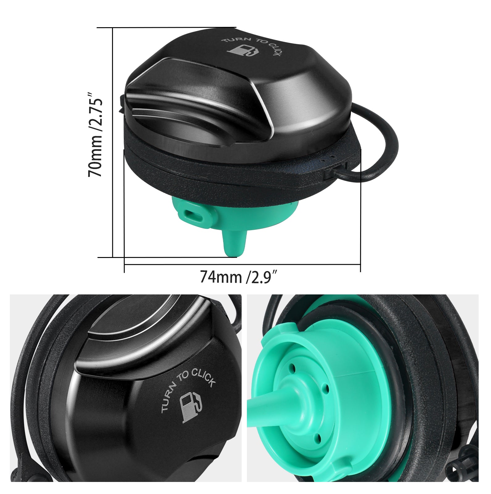 Fuel Filler Cap Push & Twist Type For VW For Golf MK7 MK8 GTI R