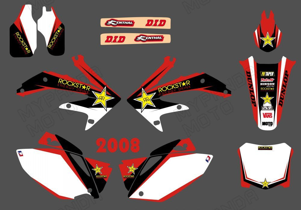 Full Graphics Background Decal Stickers For Honda CRF450 2008