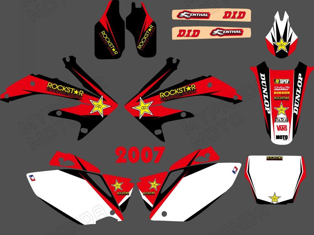 Team Graphics Decals Stickers Kit For HONDA CRF450 2007