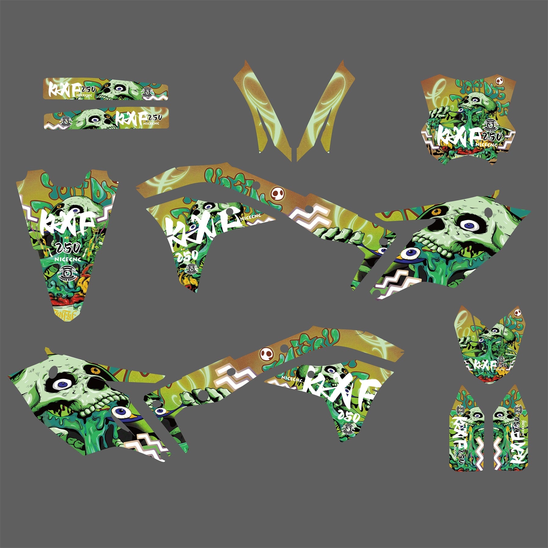 Graphics Kit Fender Decals Fork Stickers For Kawasaki KX250F KX 250F 2017-2020