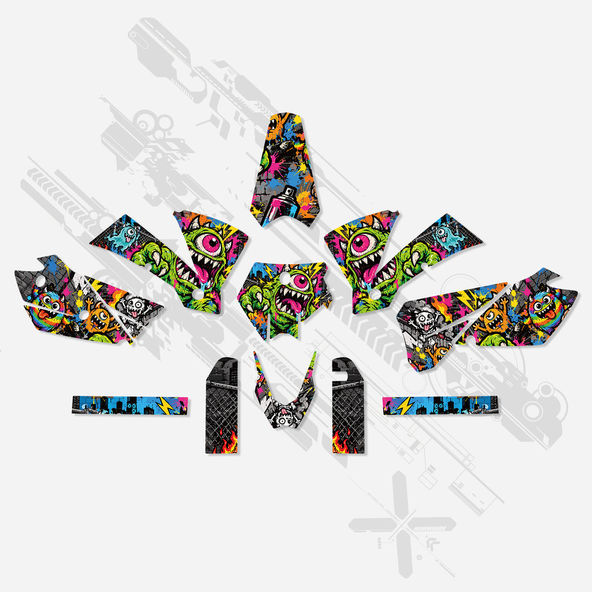 Motorcycle Full Graphics Decals Stickers Set For KTM SX 2003-2004
