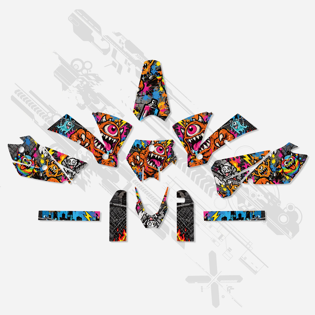 Motorcycle Full Graphics Decals Stickers Set For KTM SX 2003-2004