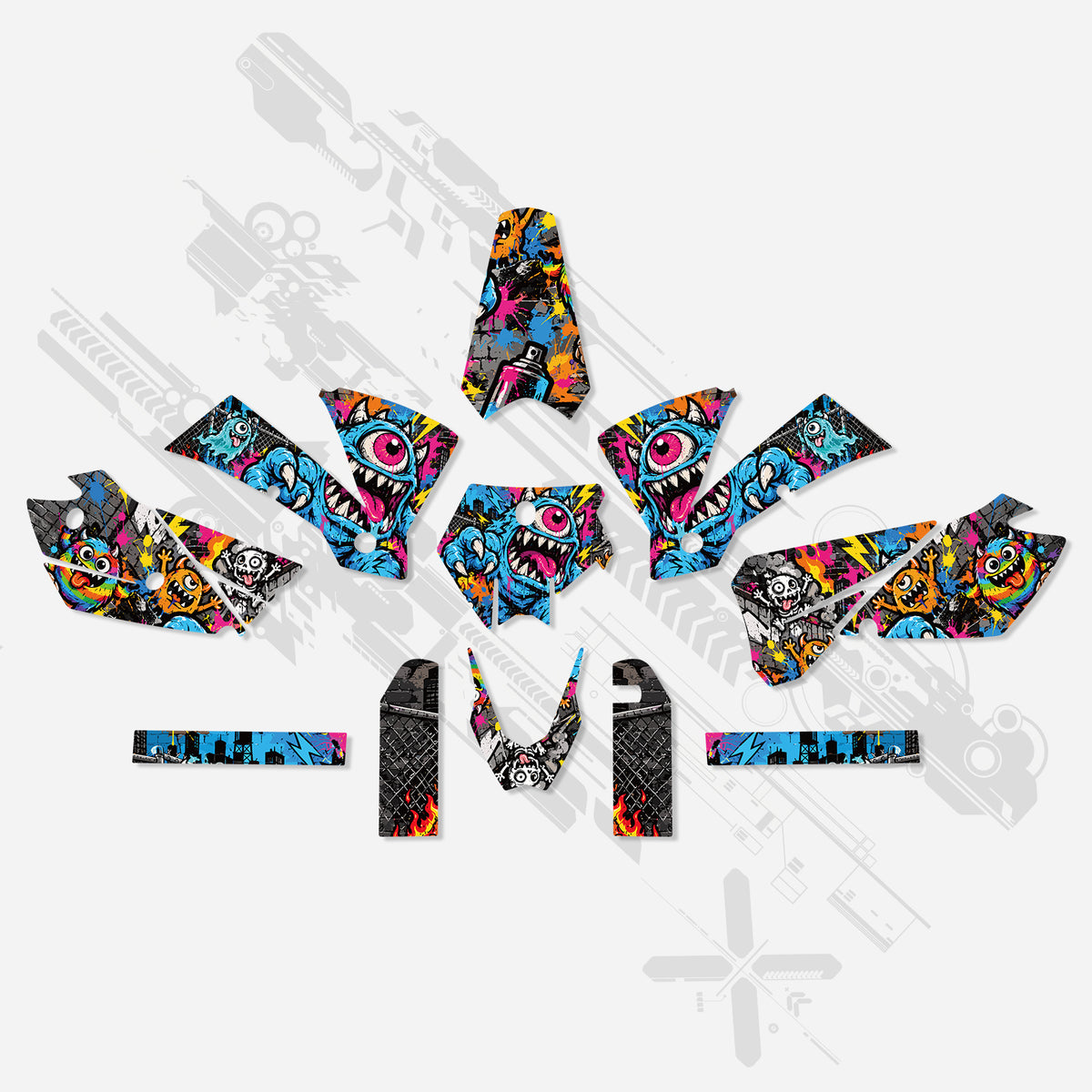 Motorcycle Full Graphics Decals Stickers Set For KTM SX 2003-2004