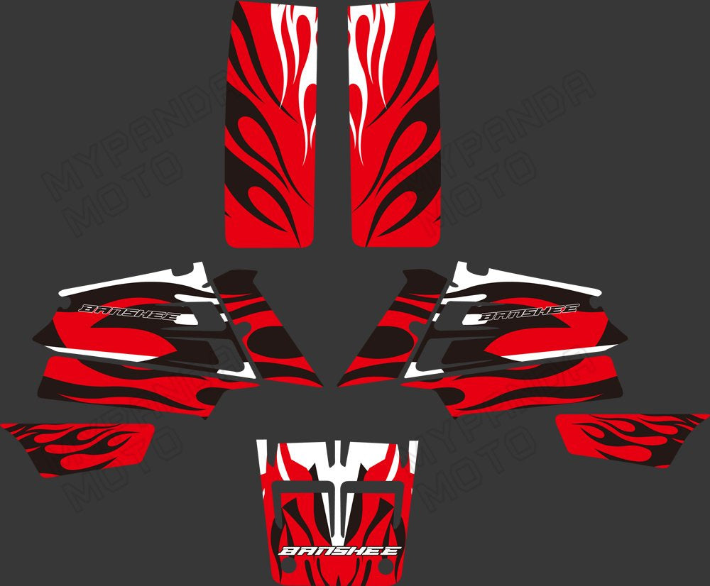 Graphics Decals Stickers Kit For Yamaha Banshee 350 YFZ350 1987-2006 ATV Quad