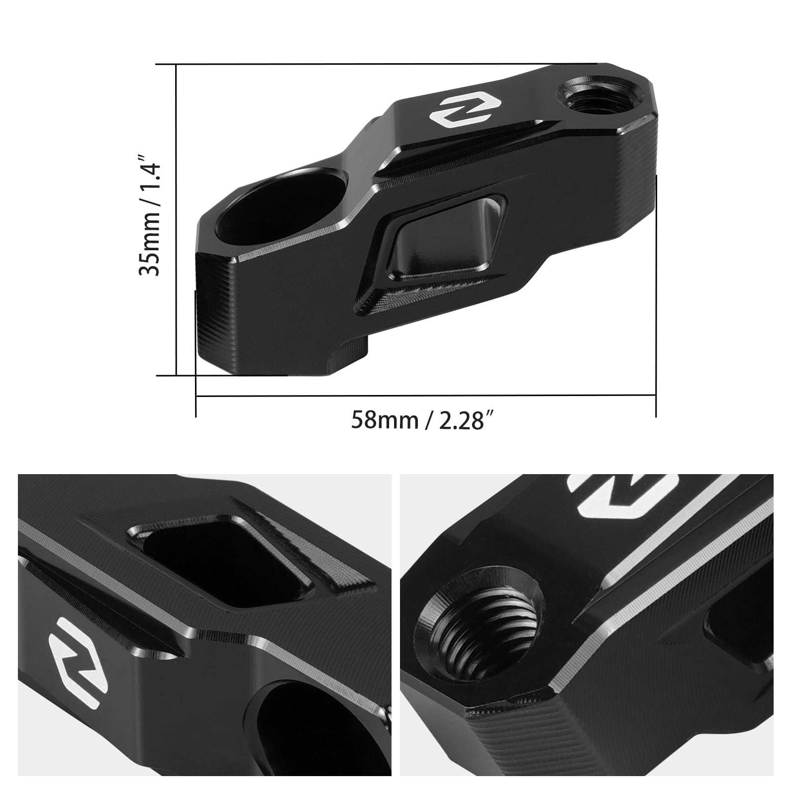 40mm Mirror Extender Riser For BMW R1250GS 19-23 R1200GS 13-18