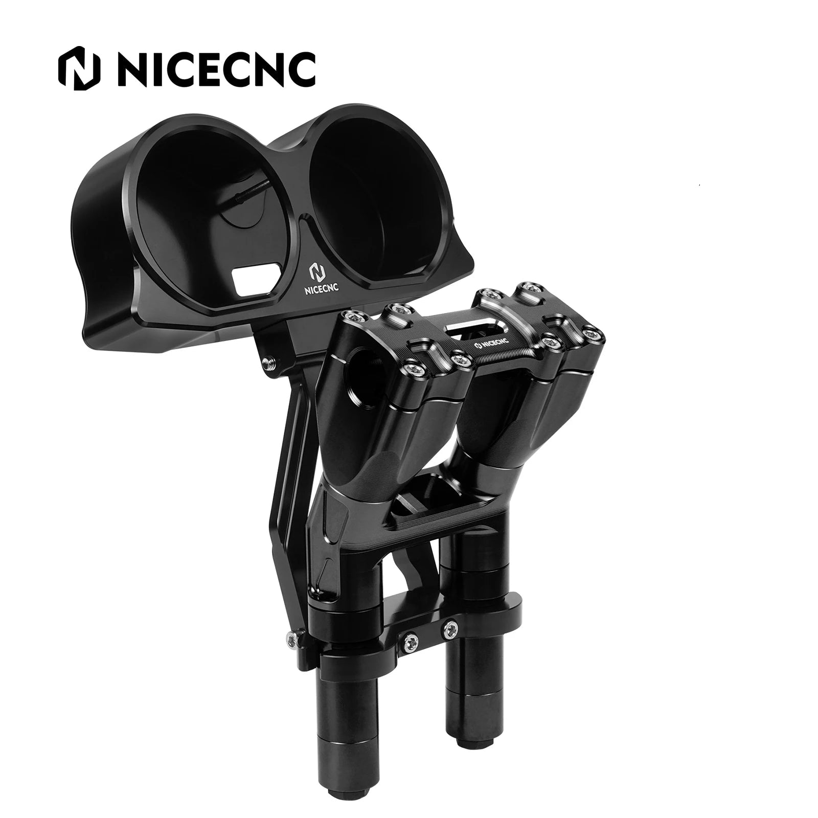 Handlebar Risers + Gauge Relocation Bracket Kit For Harley Road Glide FLTRX 2015-2023