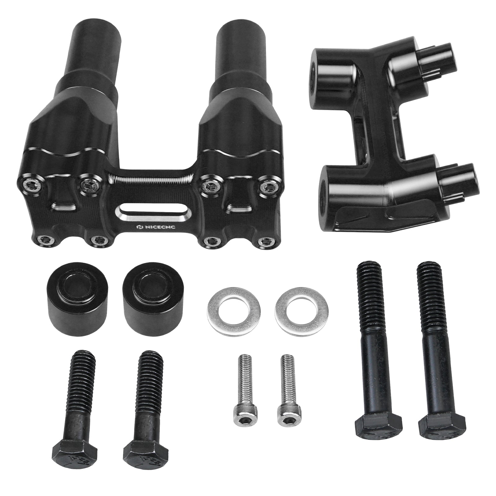 Handlebar Risers + Gauge Relocation Bracket Kit For Harley Road Glide FLTRX 2015-2023
