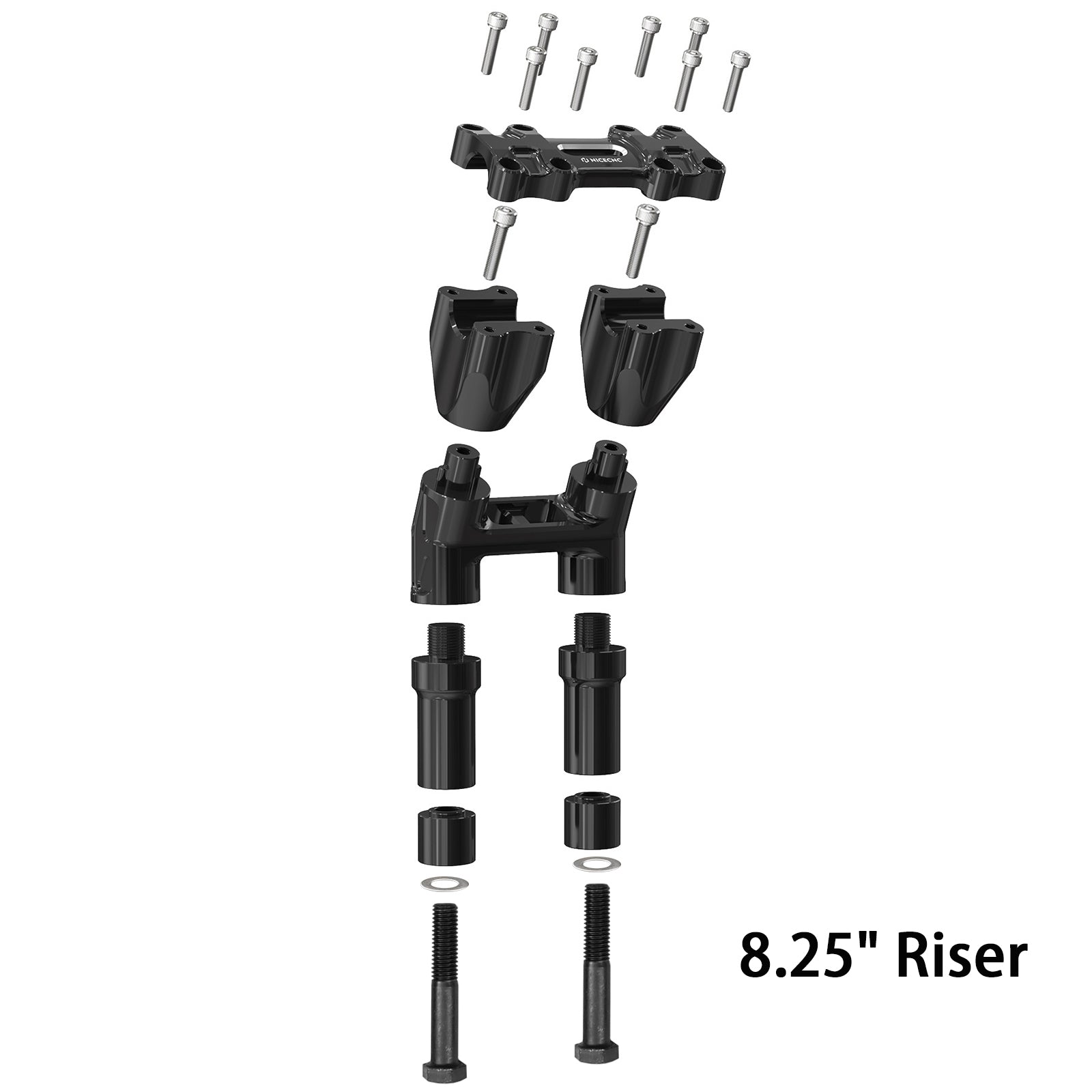 Handlebar Risers + Speedo Gauge Relocation Bracket Kit For Harley Road Glide 2015-2023
