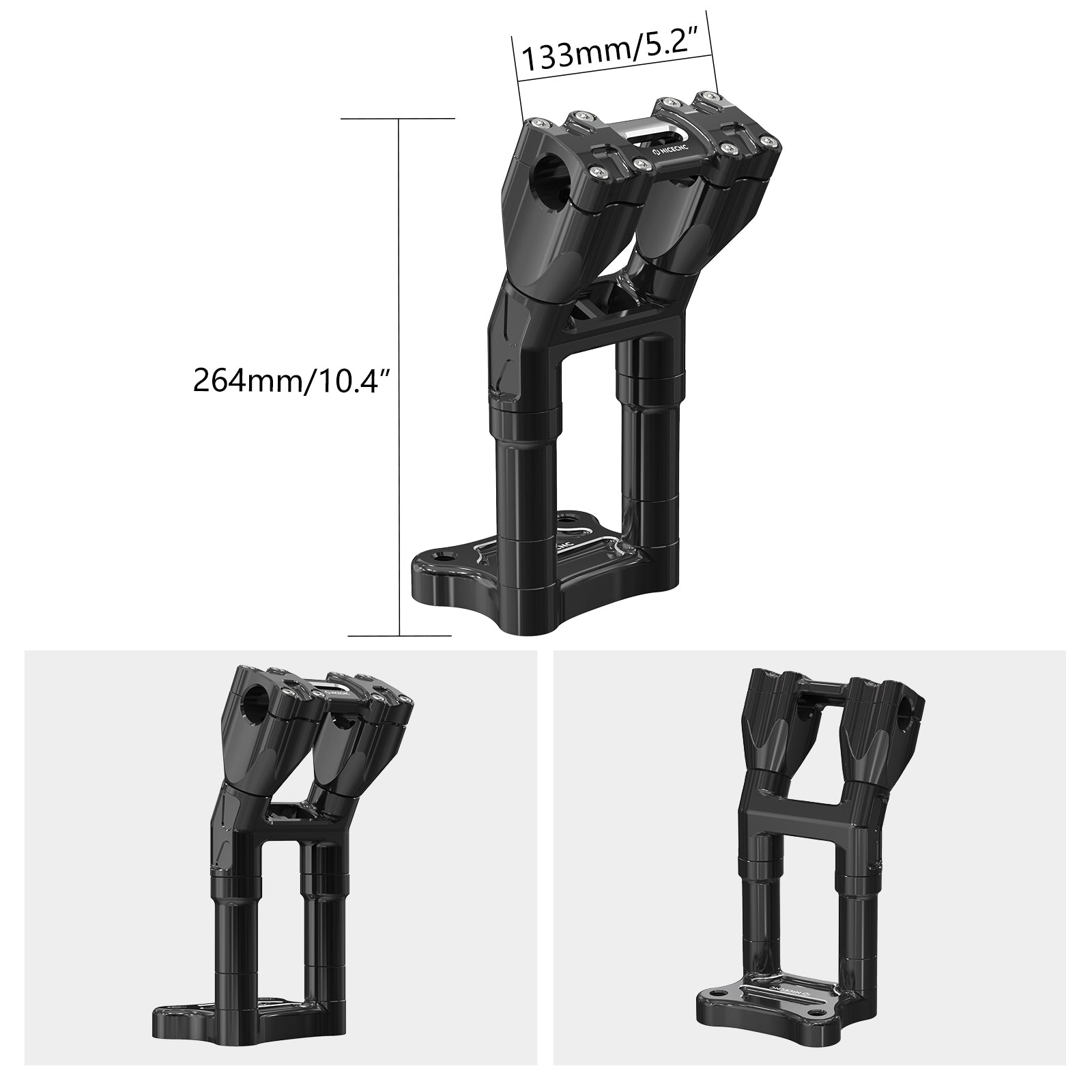 Modular Kickback Handlebar Risers For Harley 1-1/8" Handlebars Electra Tri Street Glide