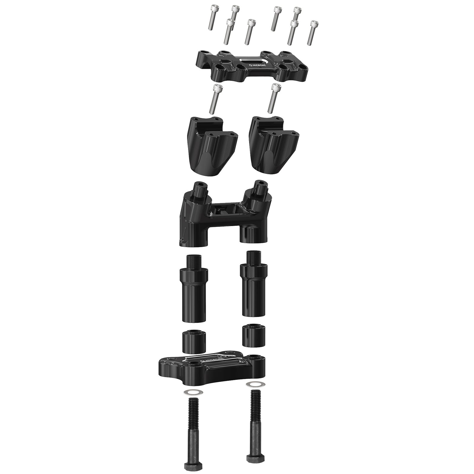 Modular Kickback Handlebar Risers For Harley 1-1/8" Handlebars Electra Tri Street Glide