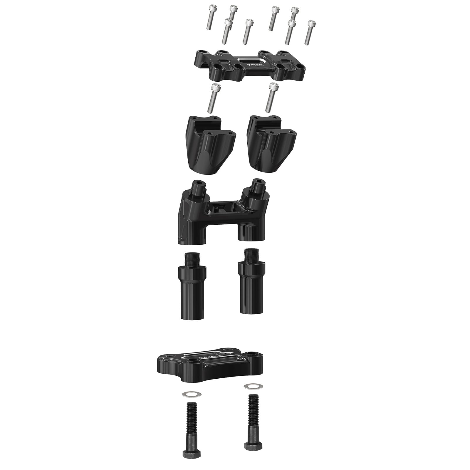 Modular Kickback Handlebar Risers For Harley 1-1/8" Handlebars Electra Tri Street Glide