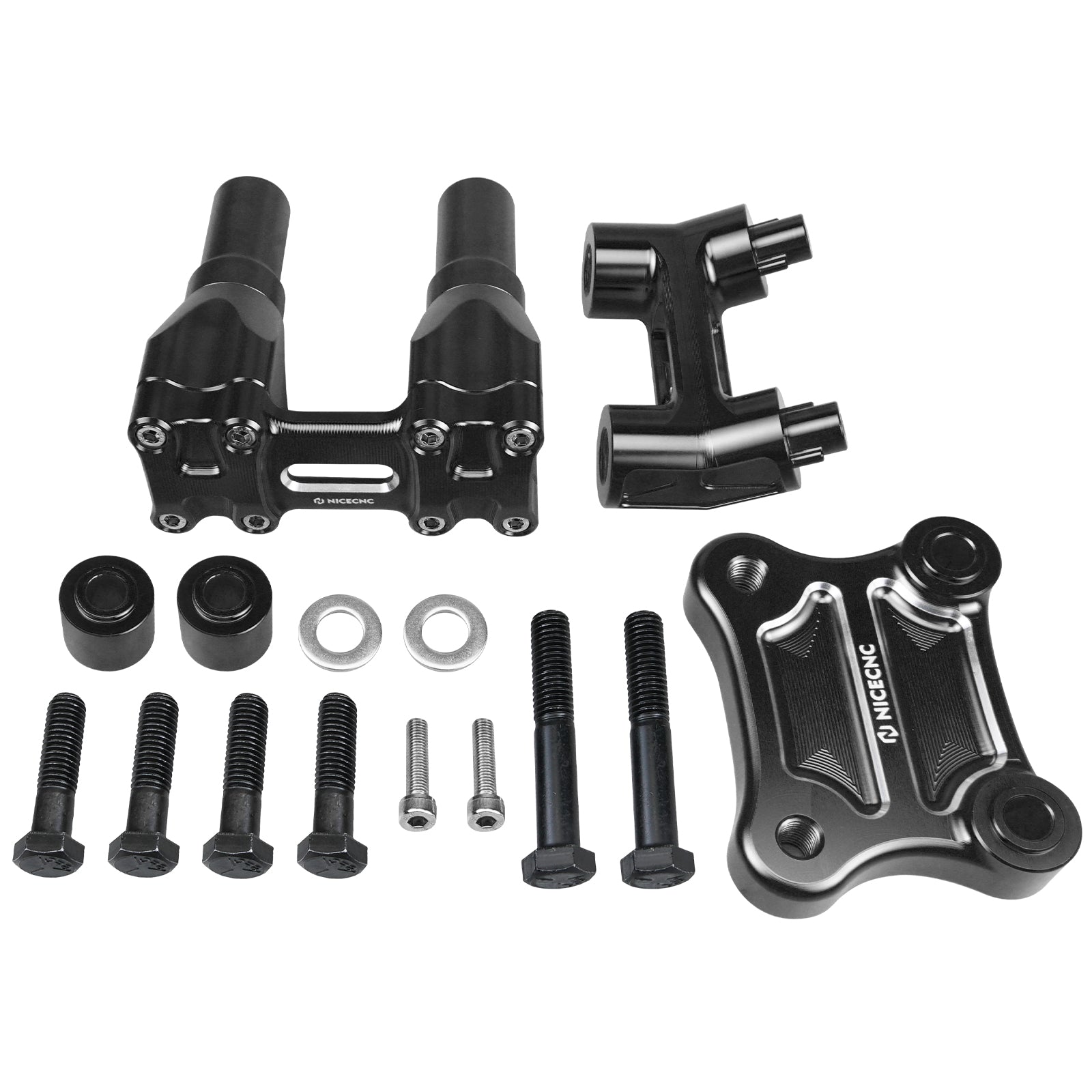 Modular Kickback Handlebar Risers For Harley 1-1/8" Handlebars Electra Tri Street Glide