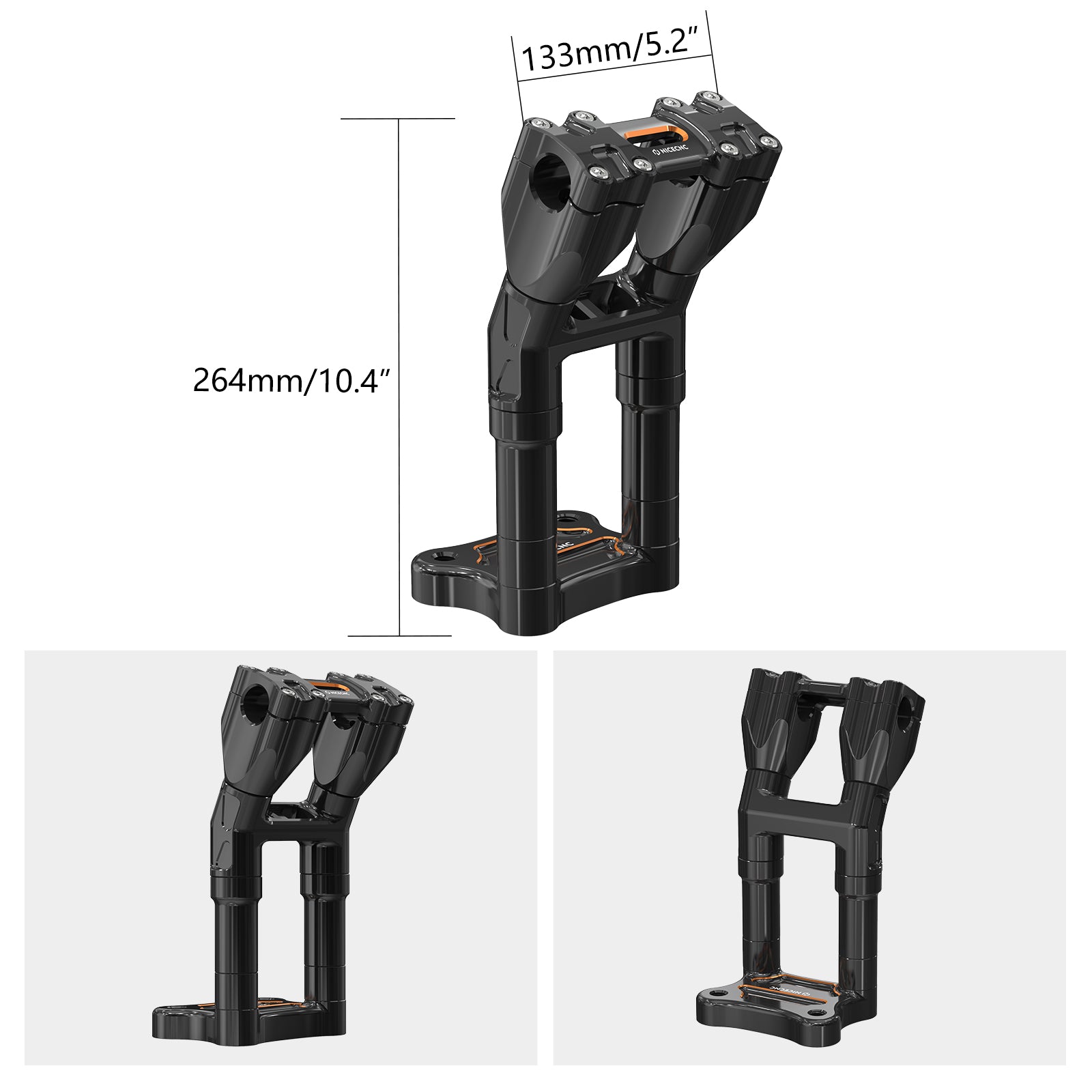 Modular Kickback Handlebar Risers For Harley 1-1/8" Handlebars Electra Tri Street Glide