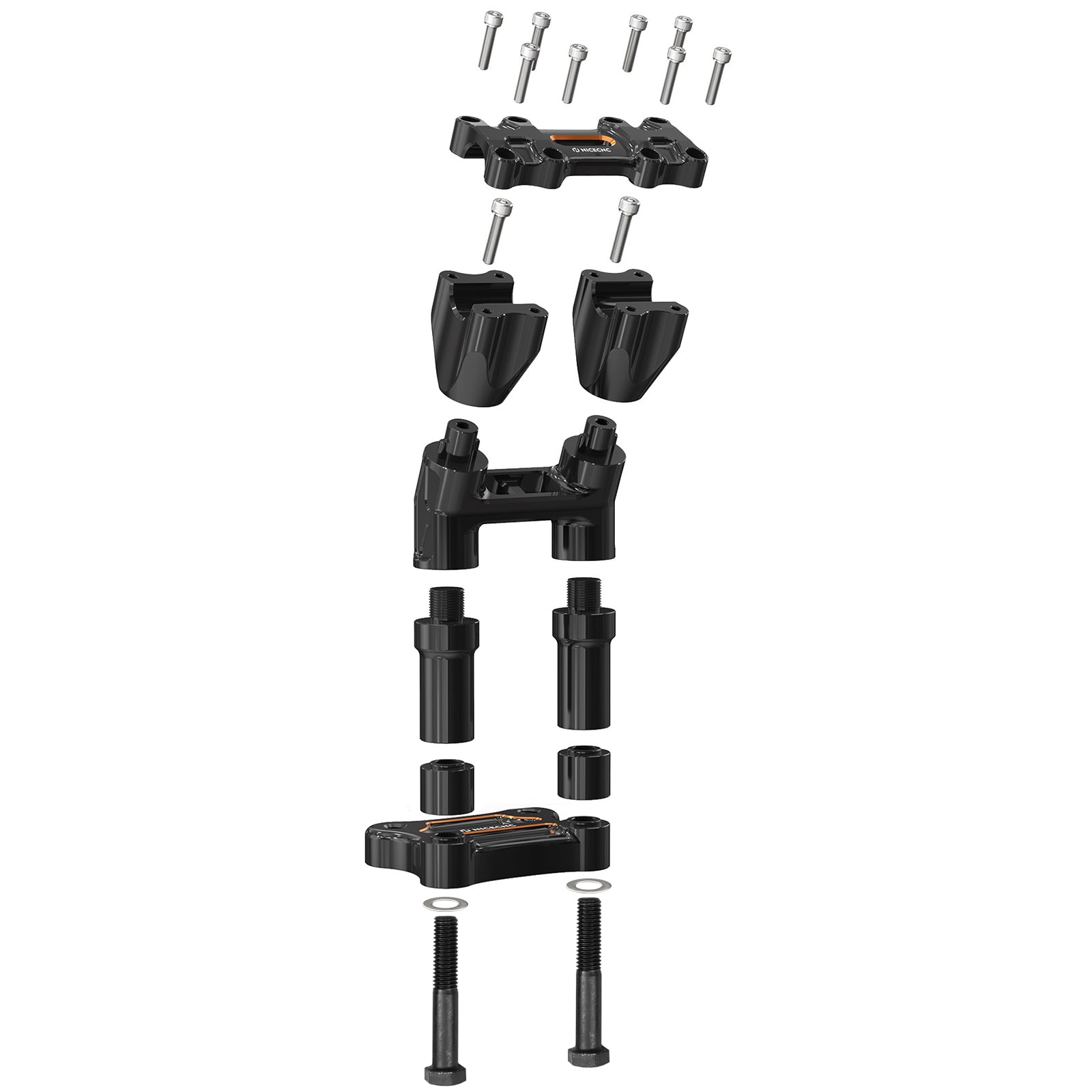 Modular Kickback Handlebar Risers For Harley 1-1/8" Handlebars Electra Tri Street Glide