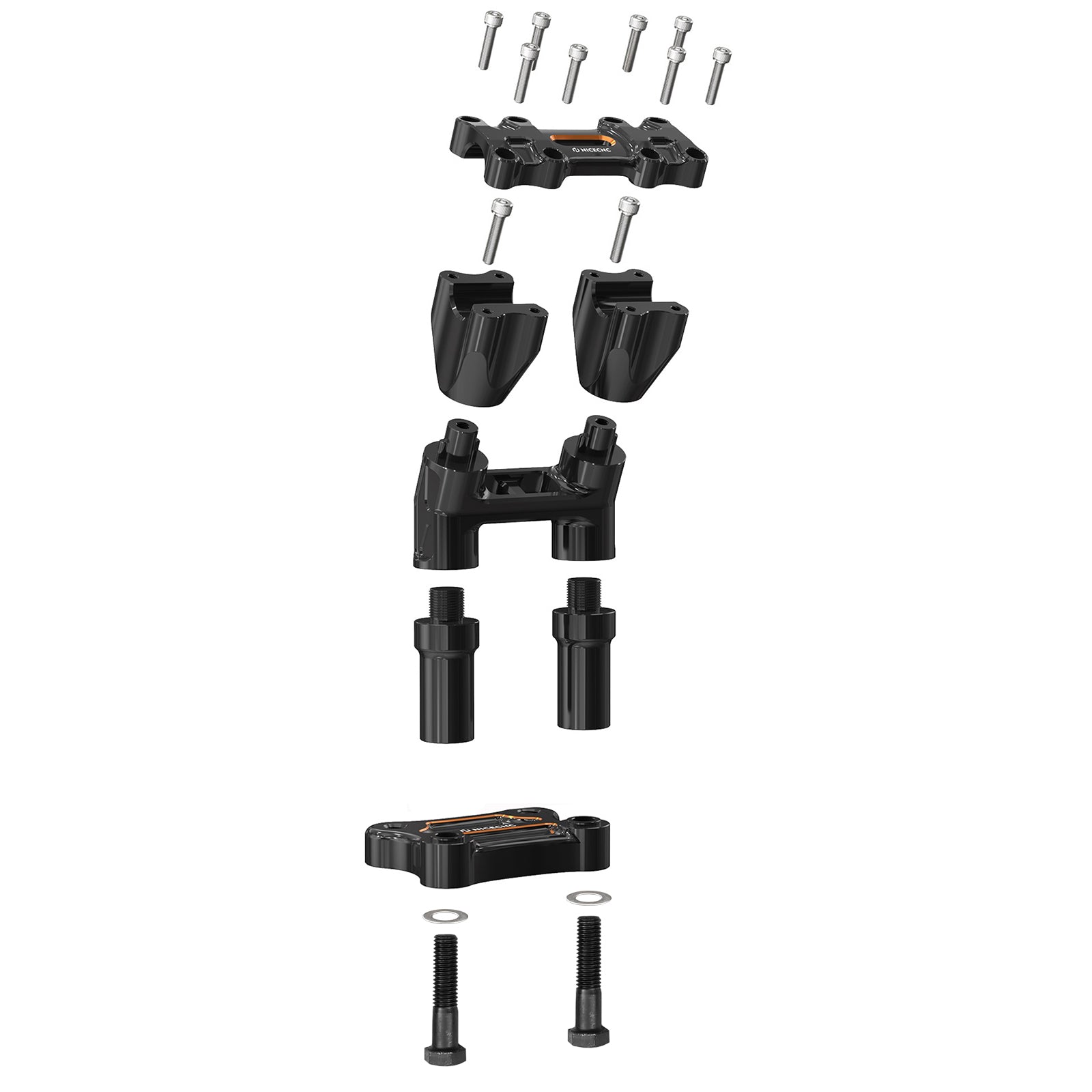 Modular Kickback Handlebar Risers For Harley 1-1/8" Handlebars Electra Tri Street Glide