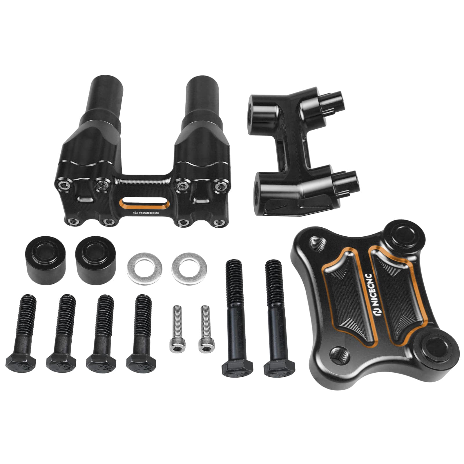 Modular Kickback Handlebar Risers For Harley 1-1/8" Handlebars Electra Tri Street Glide
