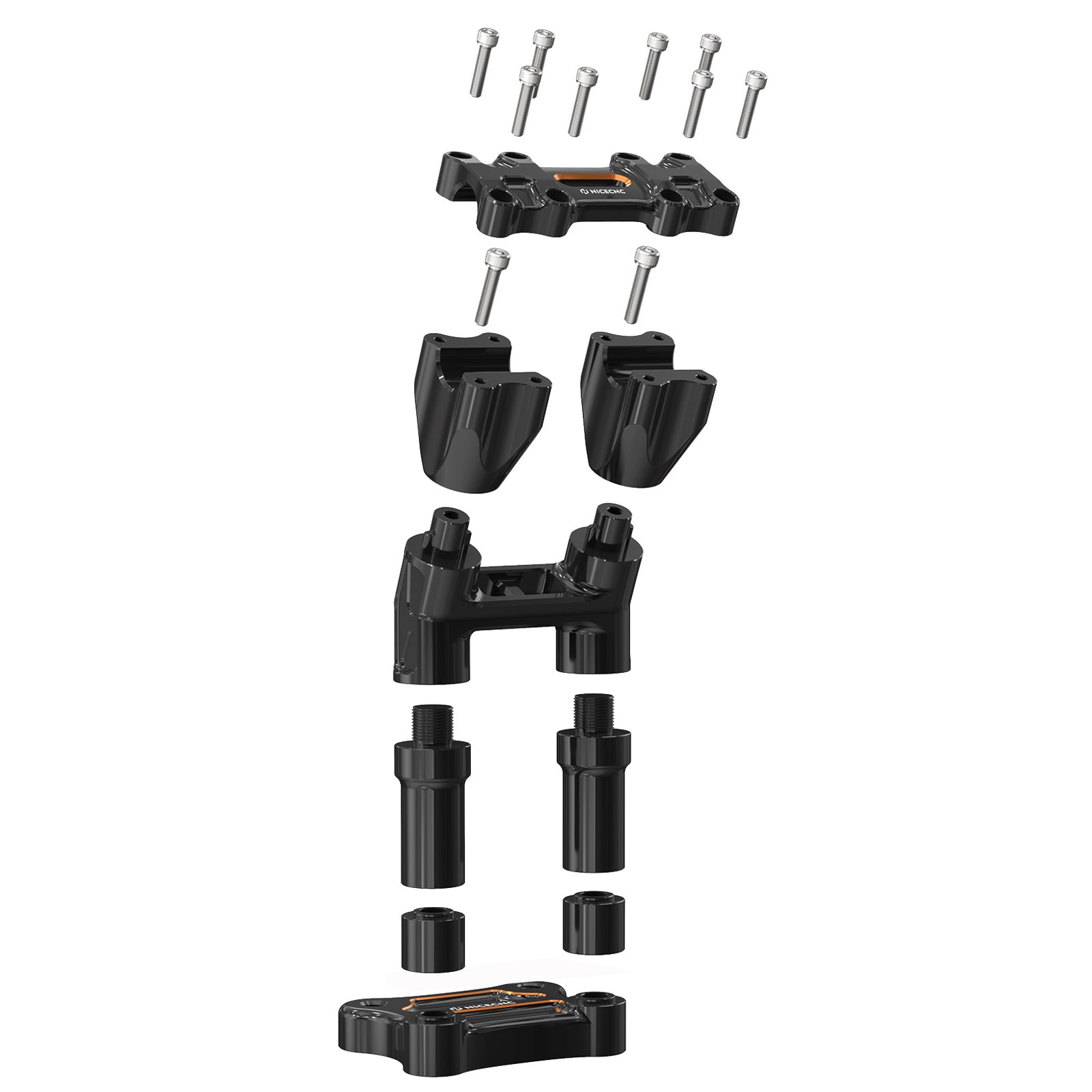 Modular Kickback Handlebar Risers For Harley 1-1/8" Handlebars Electra Tri Street Glide