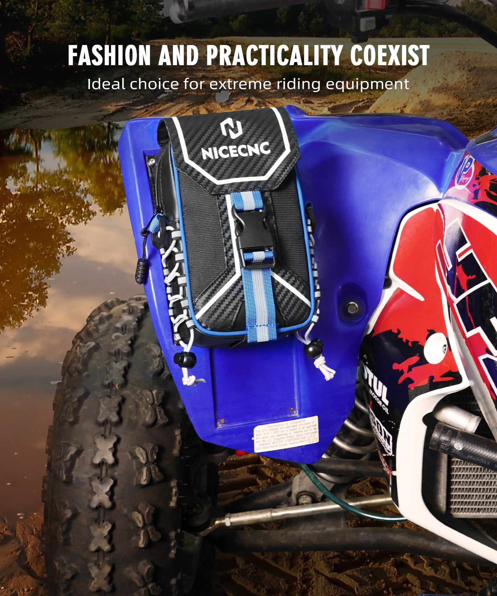 ATV Fender Bag Storage Bag Oxford Fabric For Yamaha YFZ450R 2009-2013 YFZ450X 2010-2011