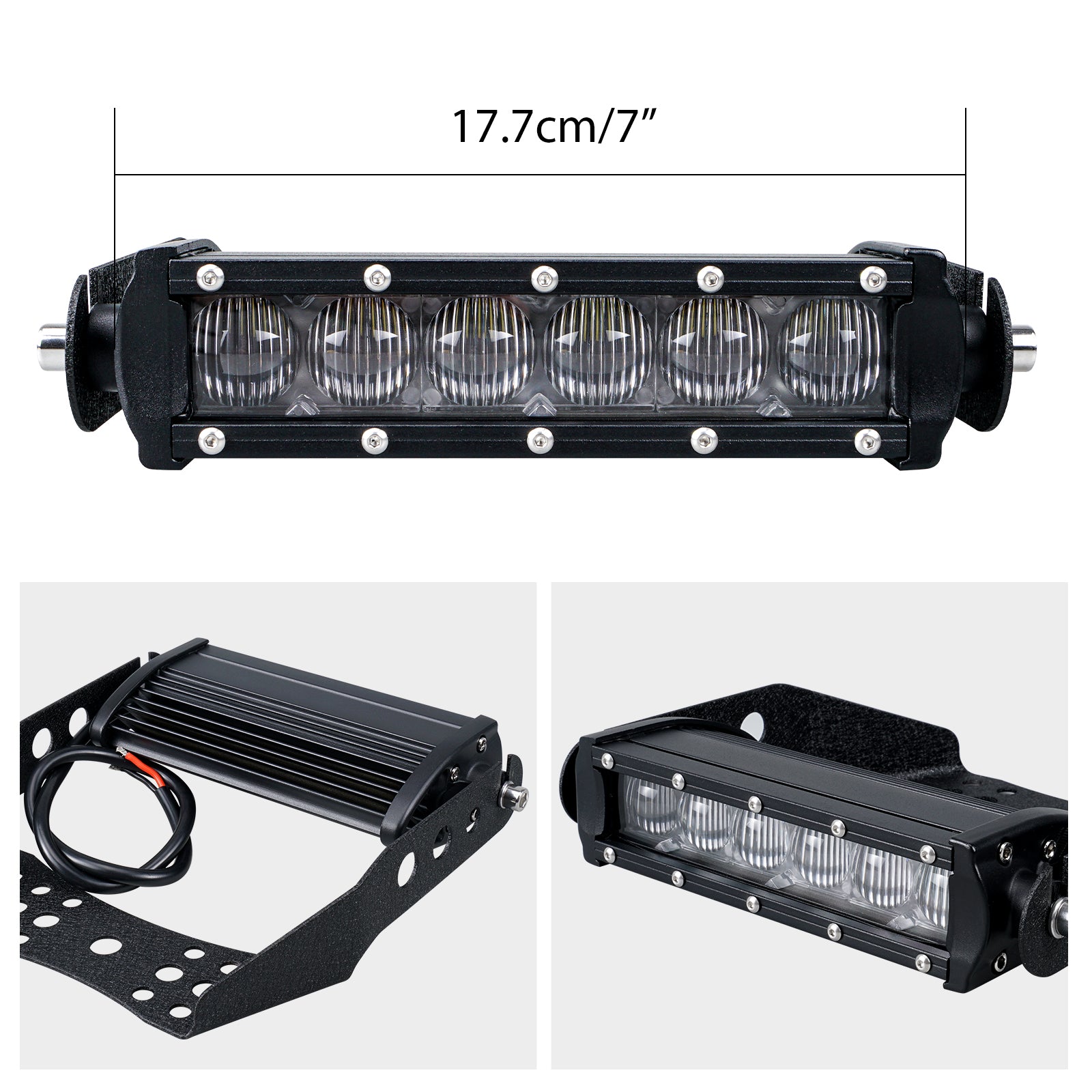 Universal ATV 60W LED Headlight Work Light with Bracket For Yamaha YFZ450R Raptor 700 Honda TRX450R