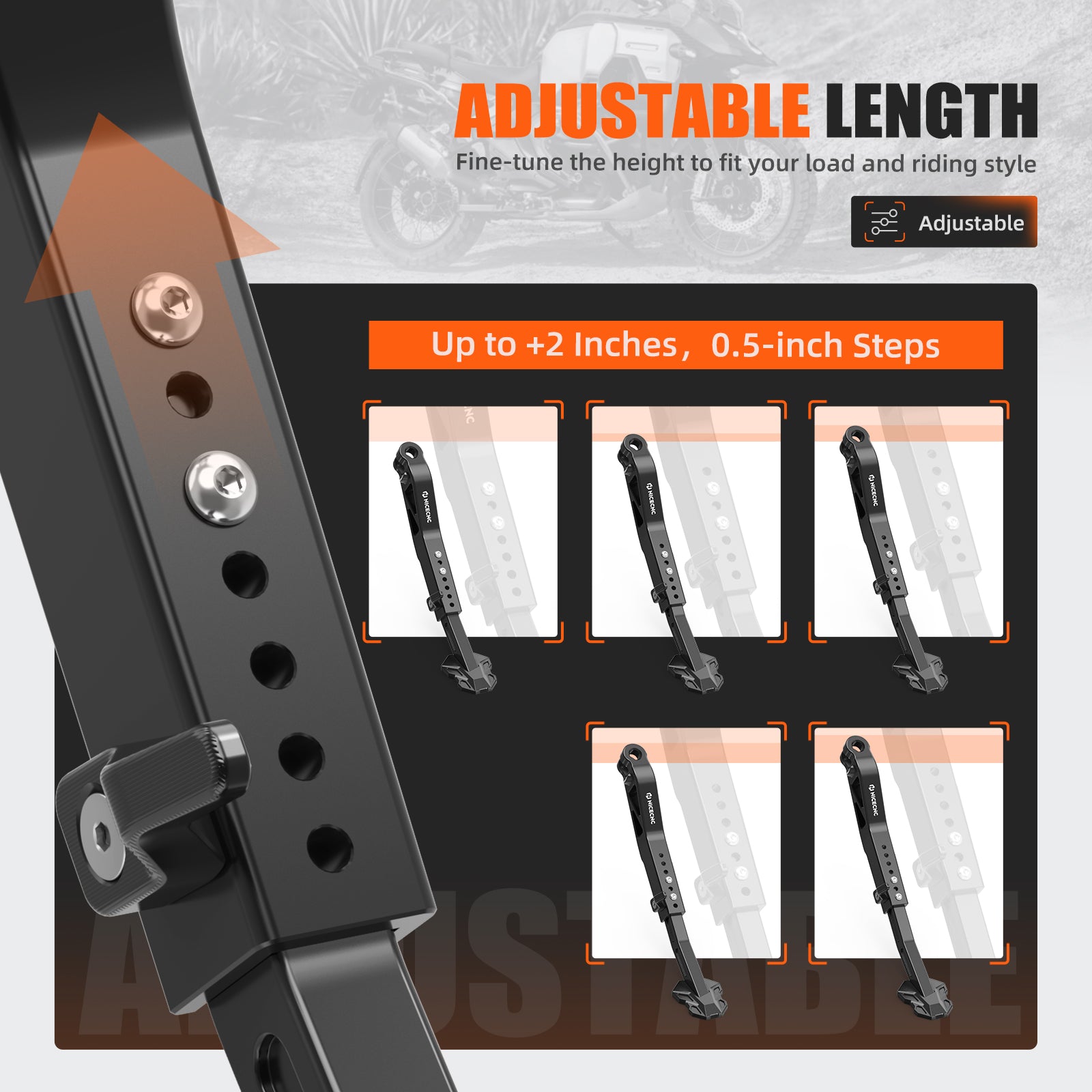 Adjustable Side Stand Kickstand For BMW R 1300 GS GSA 2024–2025