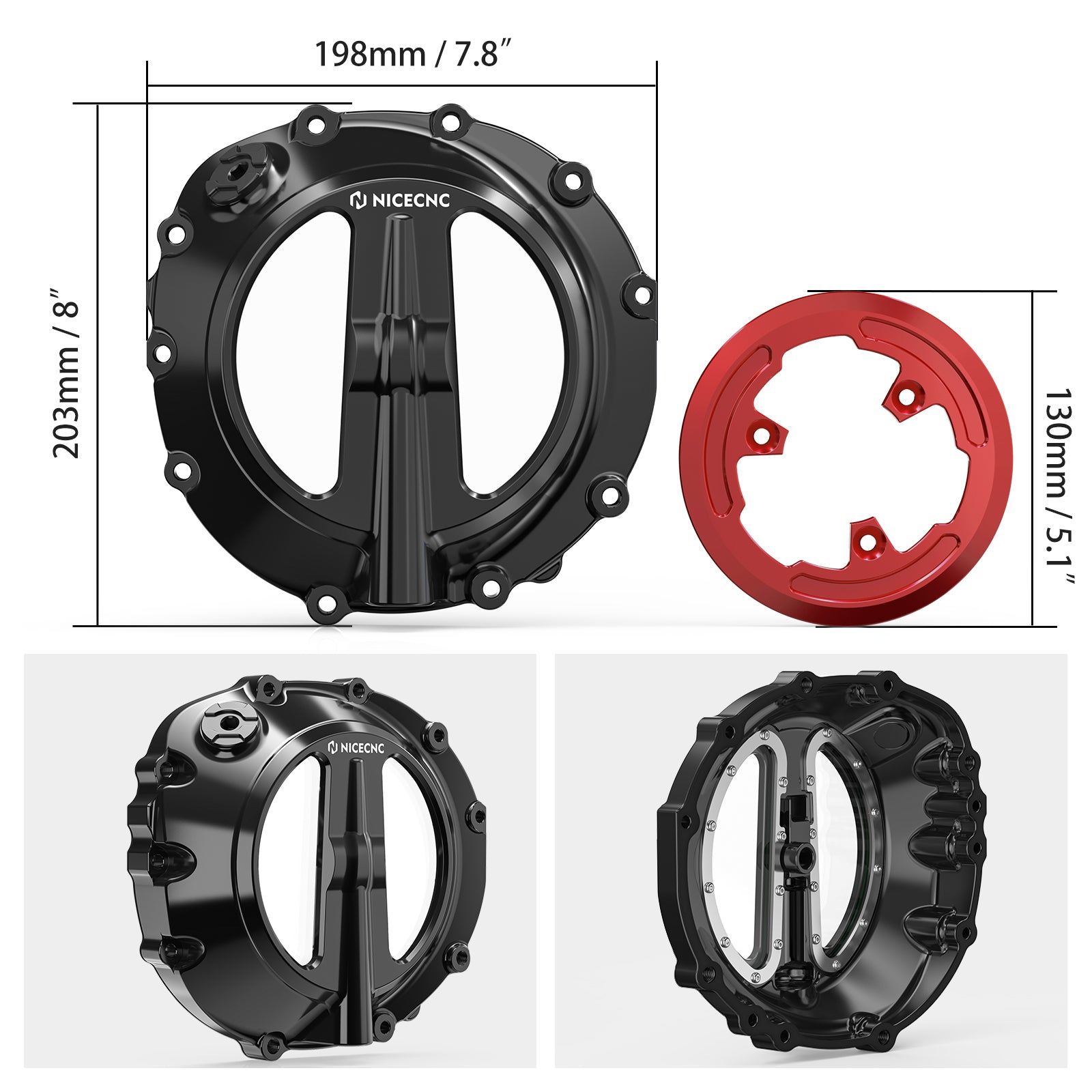 Transparent Clear Clutch Cover For BMW S1000RR 2019-2024 S1000XR 2021-2024 S1000R 22-24