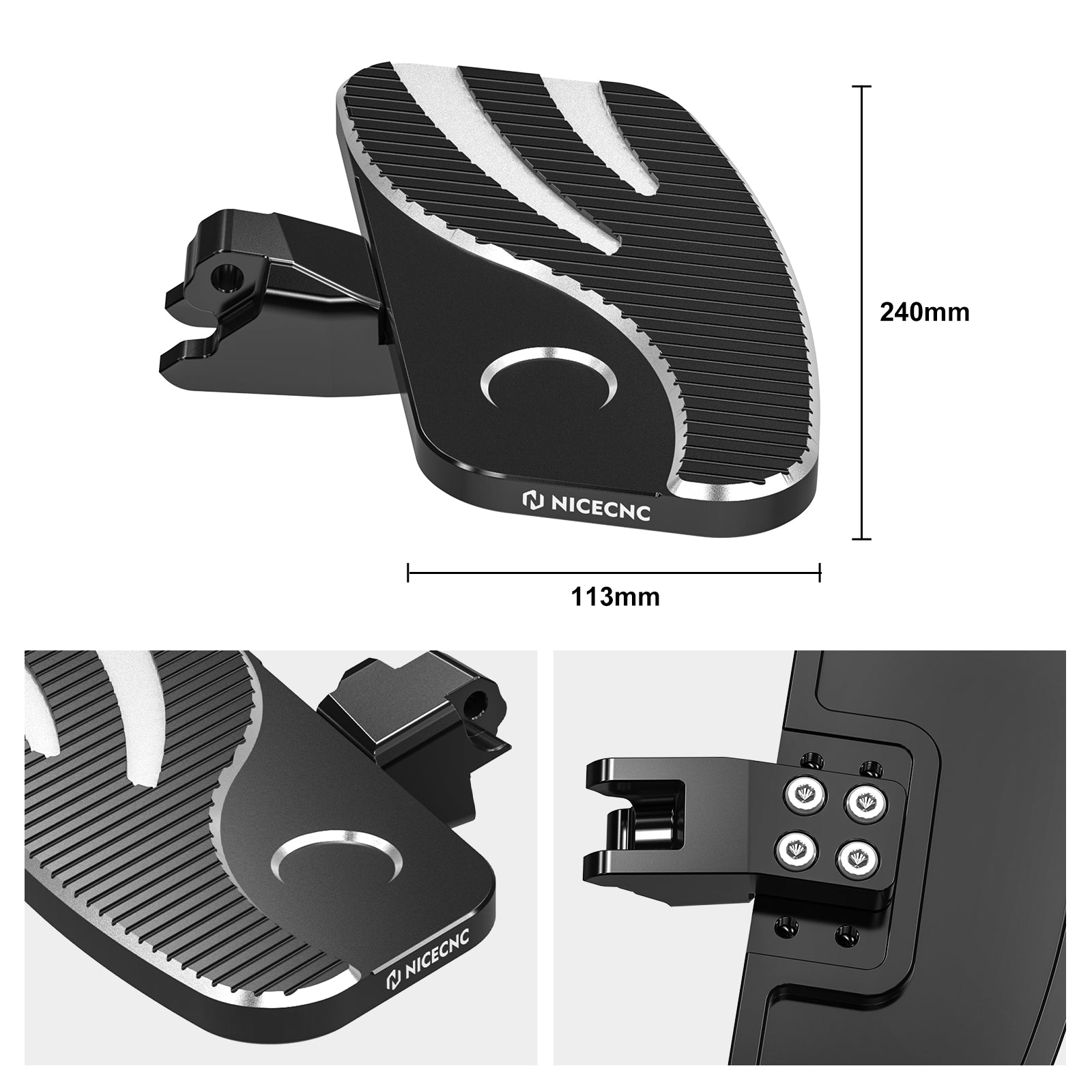 Rider Enlarged Floorboards Foot Pegs Footrest Kit For Can-Am Ryker 600 900