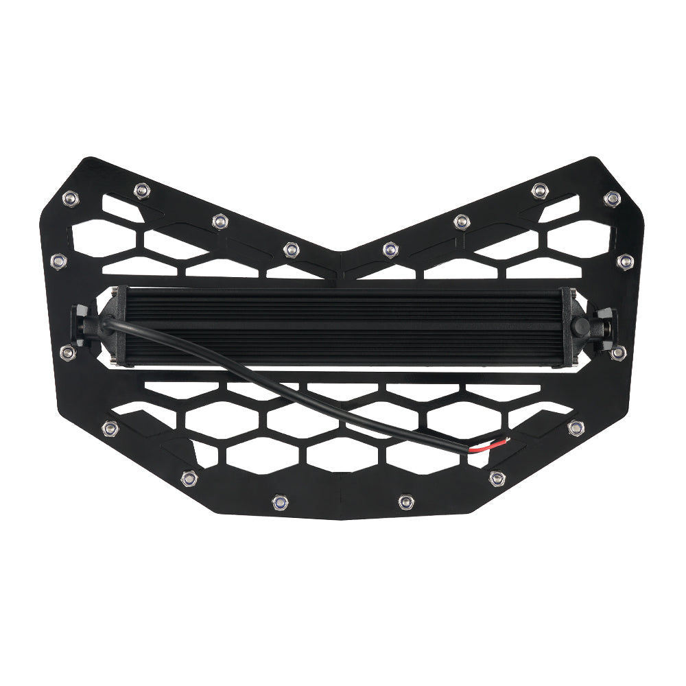 UTV Front Bumper Mesh Radiator Grill with 32W LED Light Bar For Can-Am X3 2018-2022