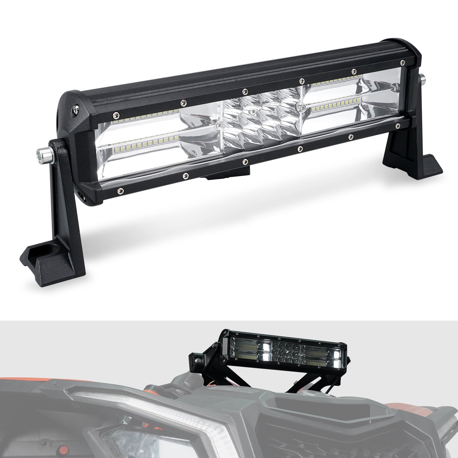 UTV 40W Shock Tower Mount LED Light Bar w/Bracket For Can-Am X3 2017-2023