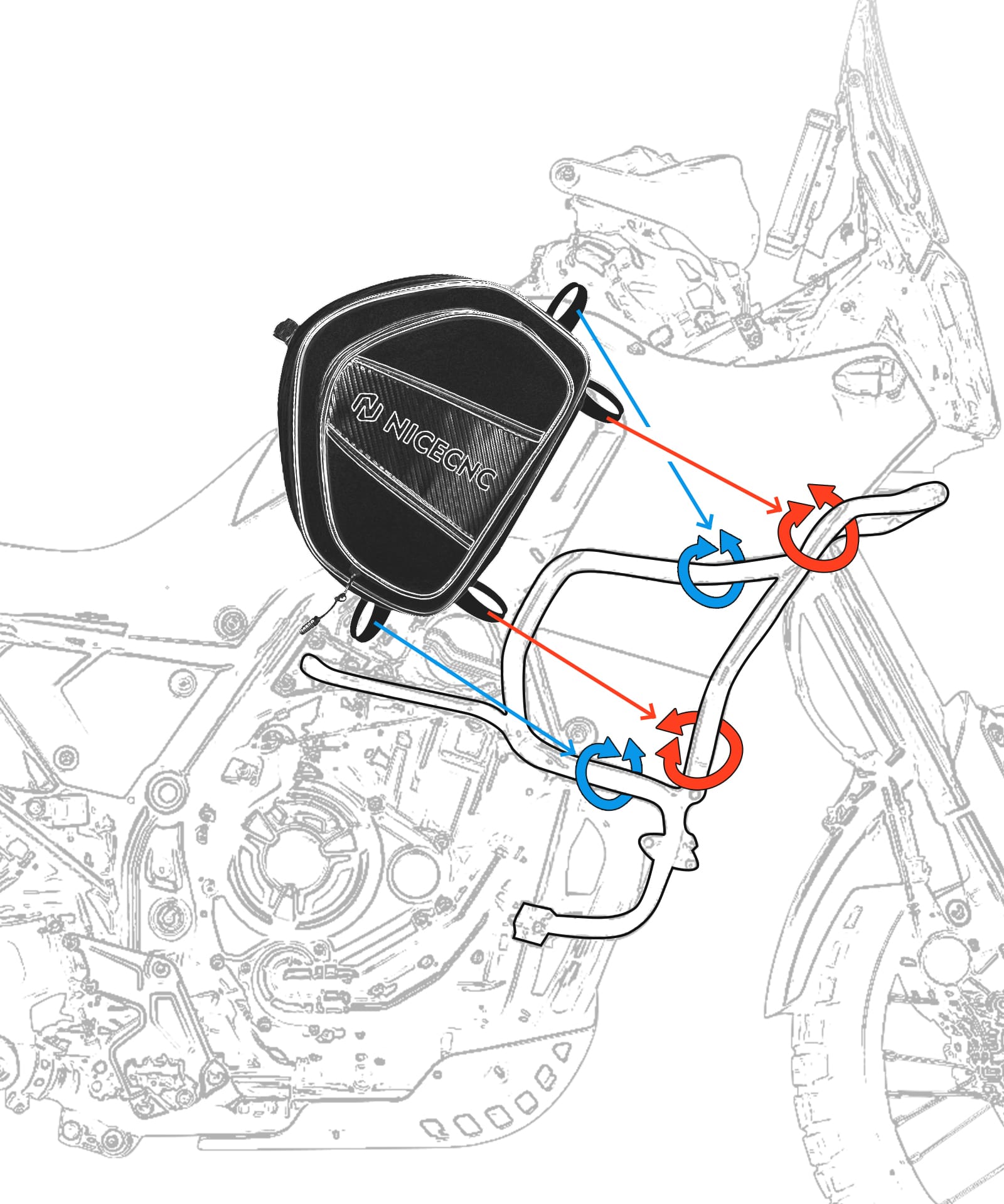 Pair Motorcycle Crash Bars Bags For Yamaha Tenere 700 XTZ 700 19-24