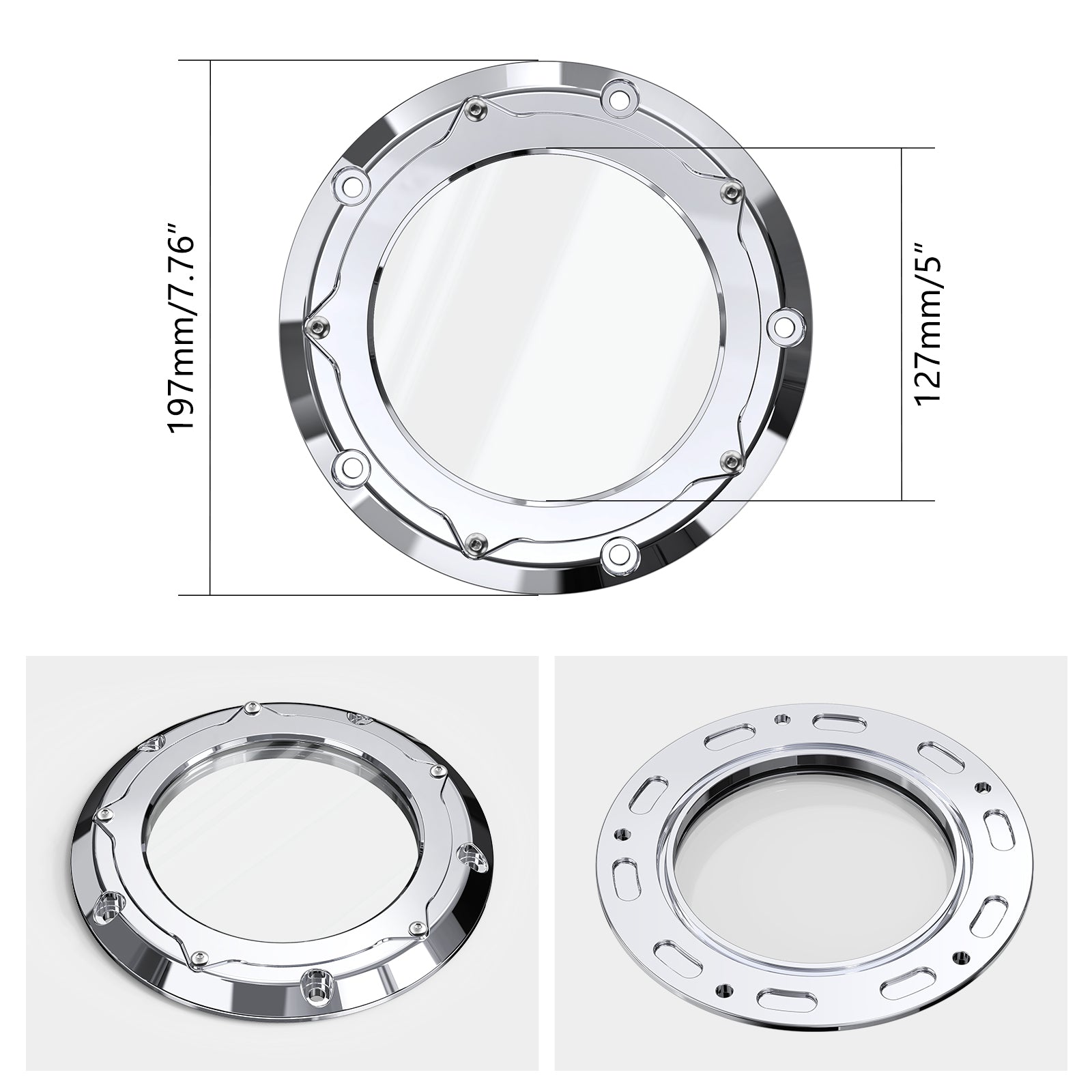 Transparent M8 Primary Derby Clutch Cover For Harley Road King Street Glide Ultra Limited