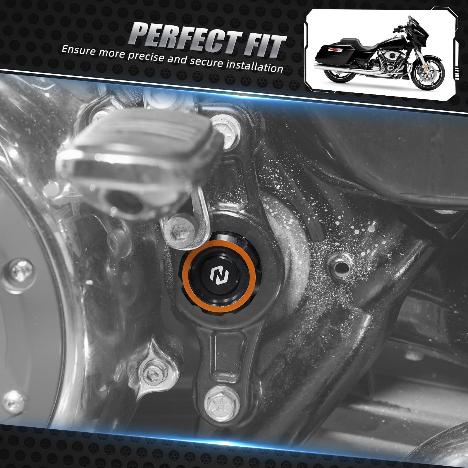 Frame Hole Plugs Covers Caps For Harley Road King Electra Street Glide Ultra Limited