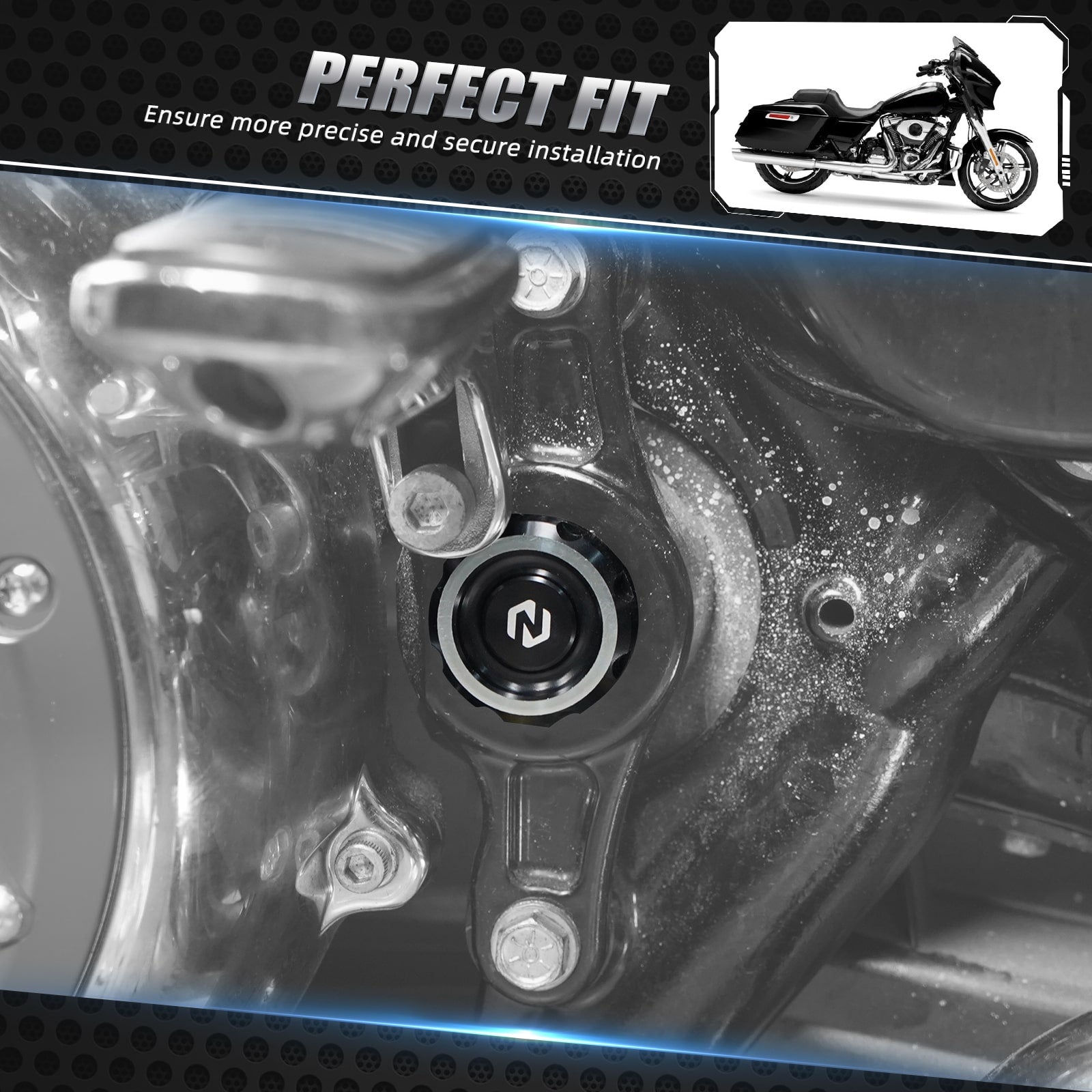 Frame Hole Plugs Covers Caps For Harley Road King Electra Street Glide Ultra Limited