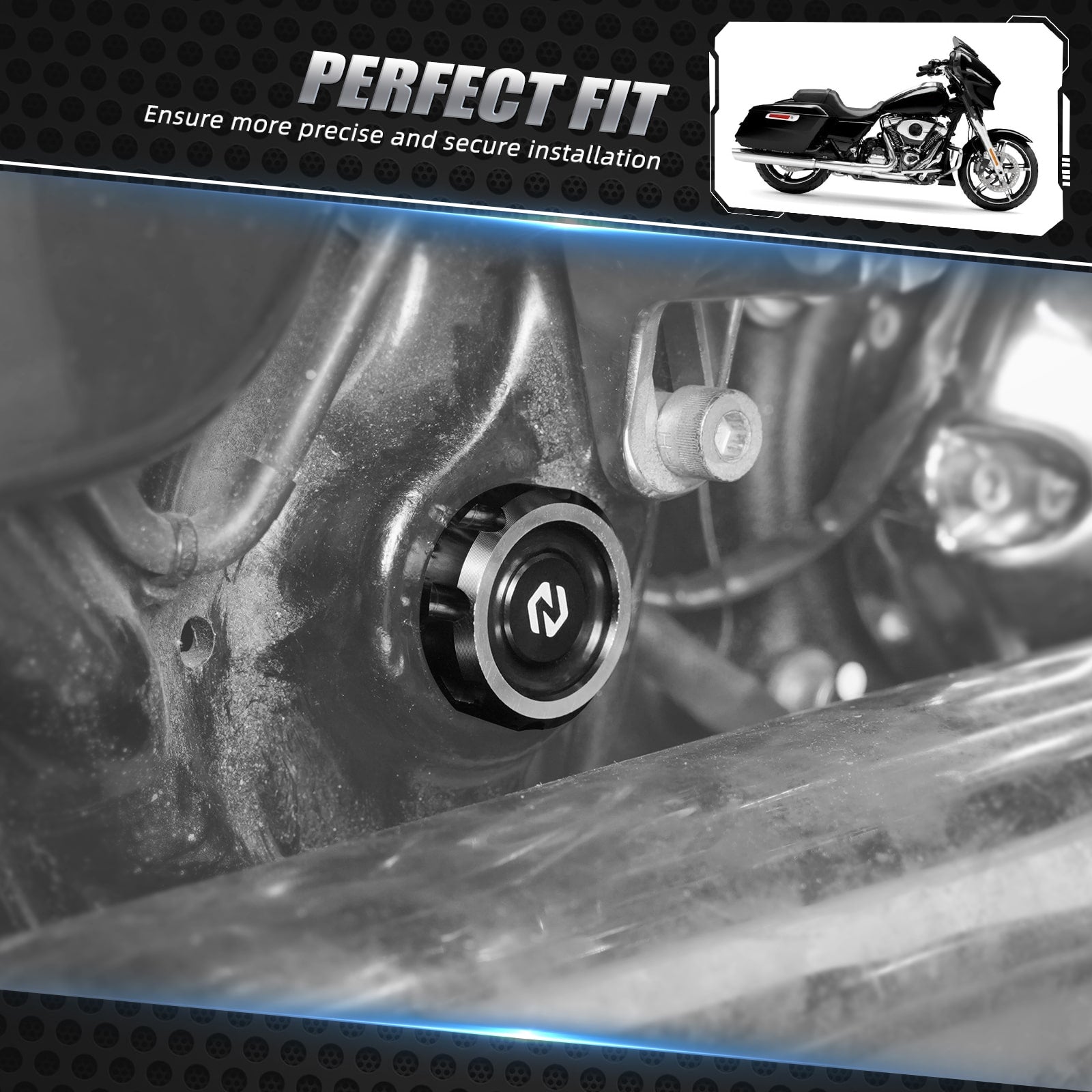 Frame Hole Plugs Covers Caps For Harley Road King Electra Street Glide Ultra Limited