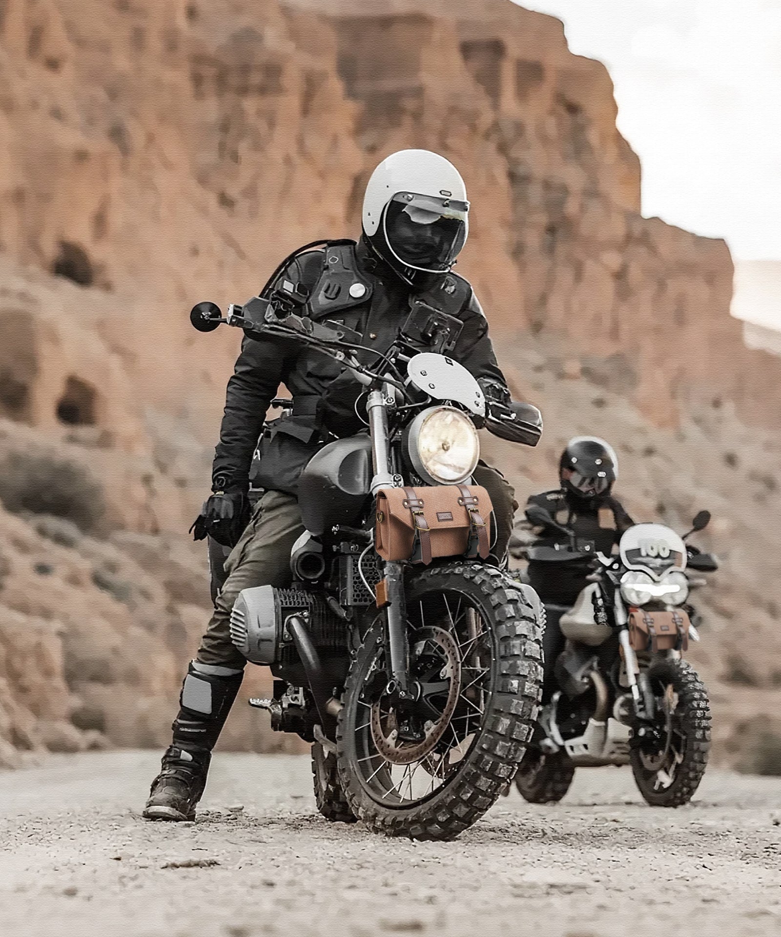 Canvas Handlebar Front Fork Sissy Bar Storage Bag For Harley Dyna Softail Sportster Scooter