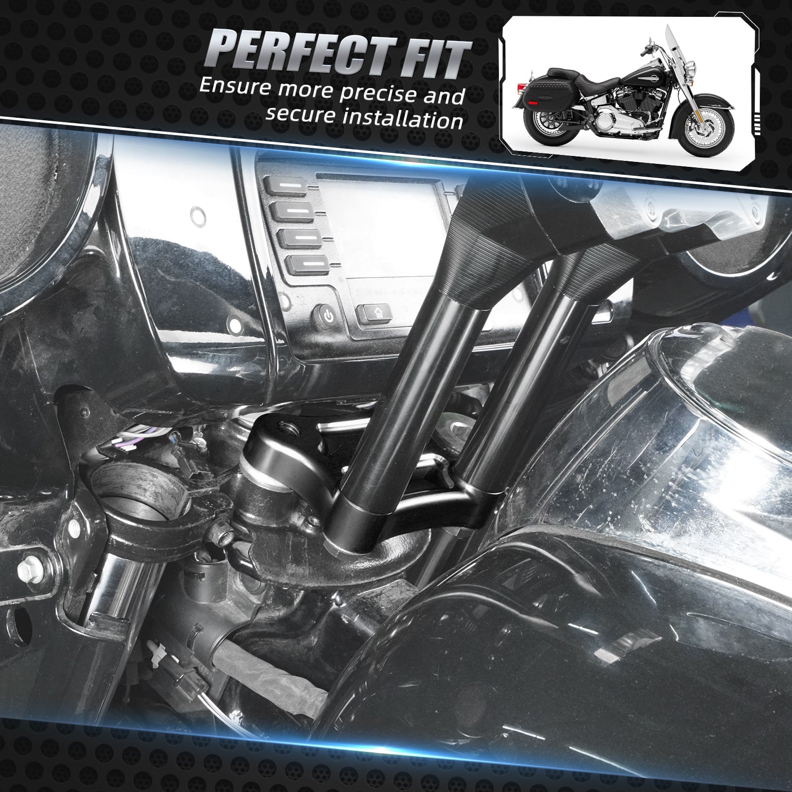 Aluminium Handlebar Riser Pull Back Plate for Harley Davidson Street Glide 2014-2023 Electra Glide 2010-2023