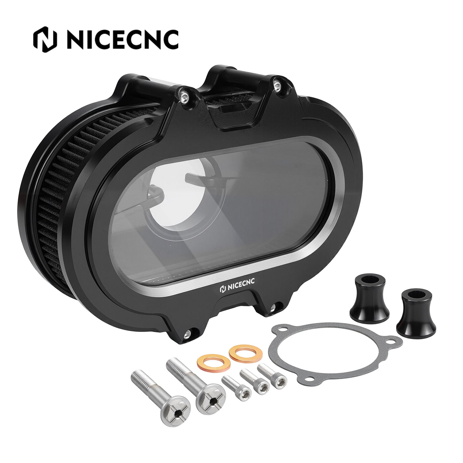 M8 Full Clear Air Cleaner Kit For Harley Softail Standard Slim Fat Boy Street Bob Low Rider