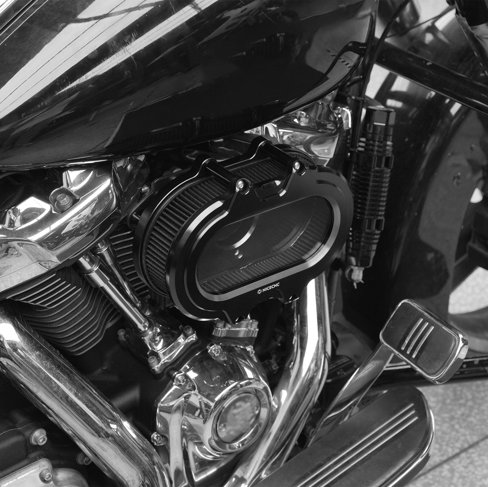 M8 Full Clear Air Cleaner Kit For Harley Softail Standard Slim Fat Boy Street Bob Low Rider