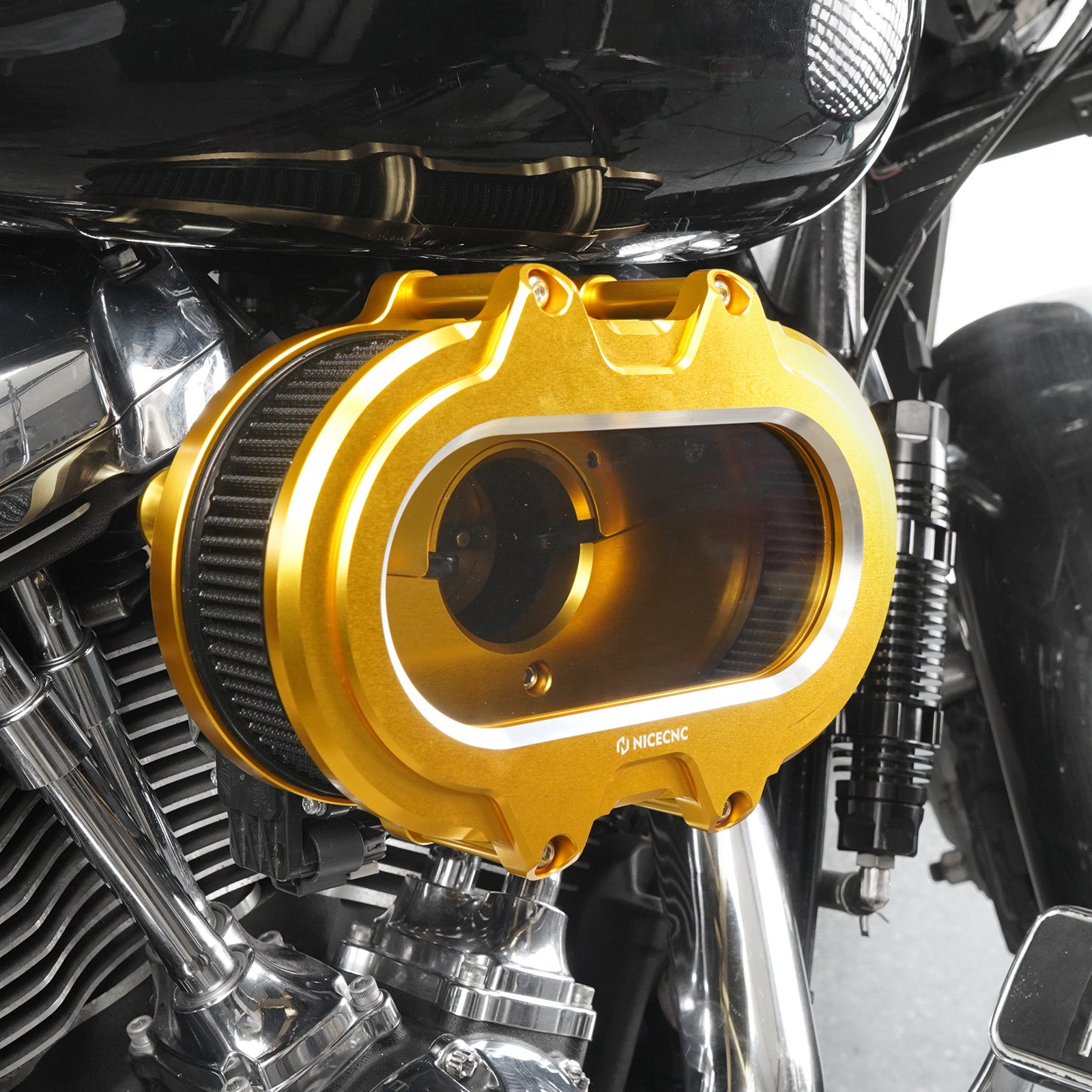 M8 Full Clear Air Cleaner Kit For Harley Softail Standard Slim Fat Boy Street Bob Low Rider