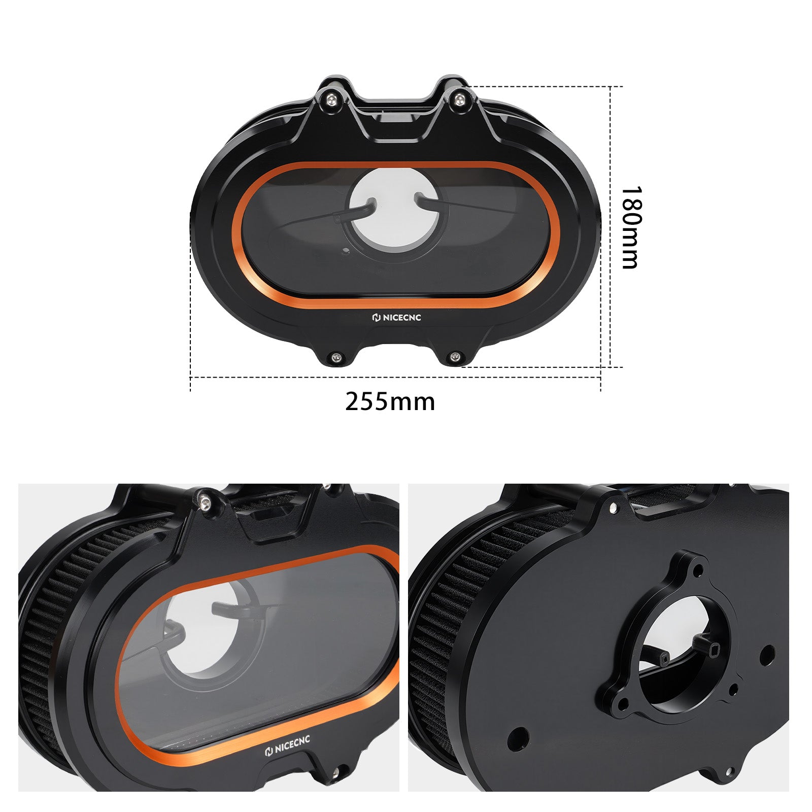 M8 Full Clear Air Cleaner Kit For Harley Softail Standard Slim Fat Boy Street Bob Low Rider