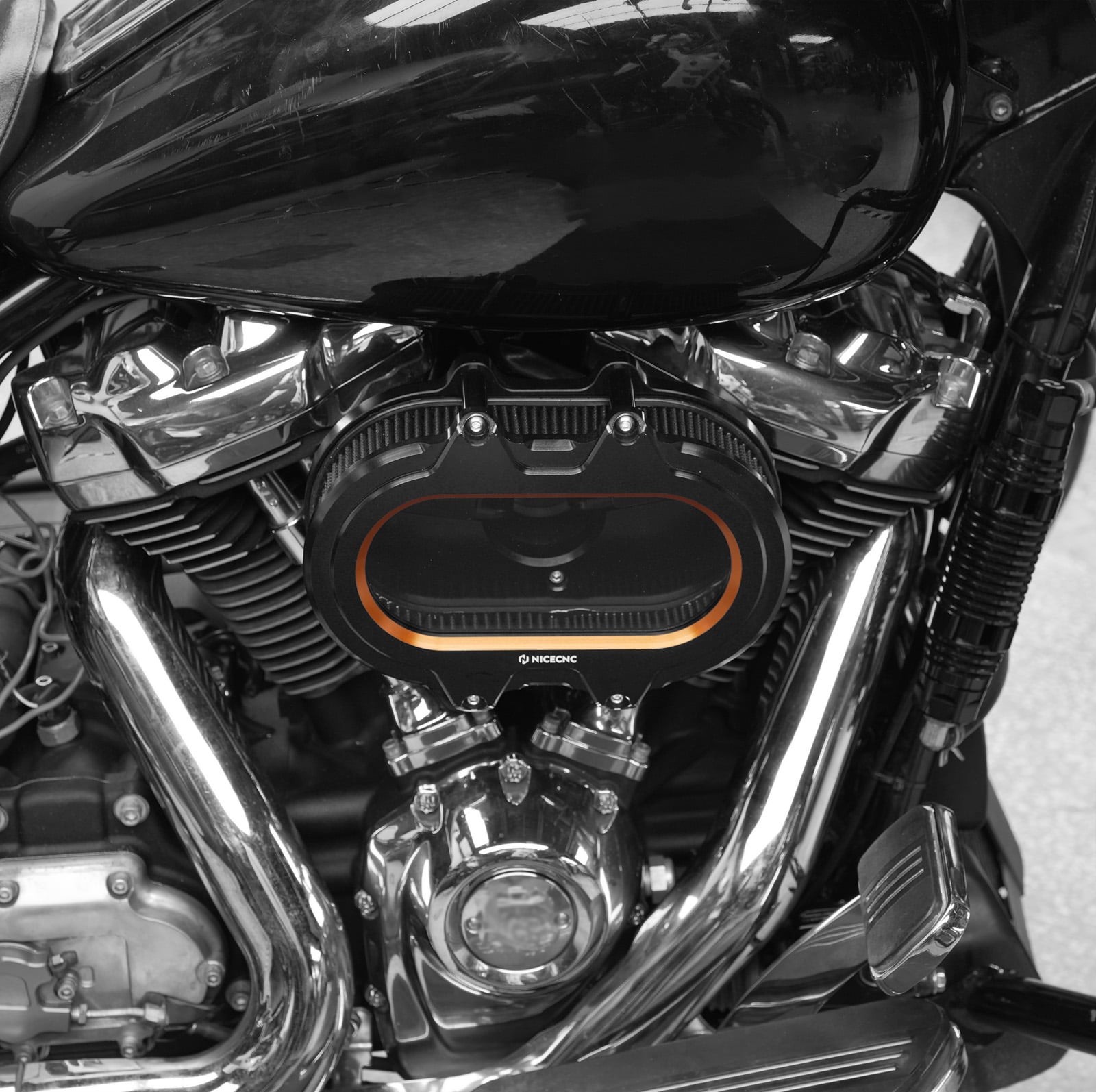 M8 Full Clear Air Cleaner Kit For Harley Softail Standard Slim Fat Boy Street Bob Low Rider