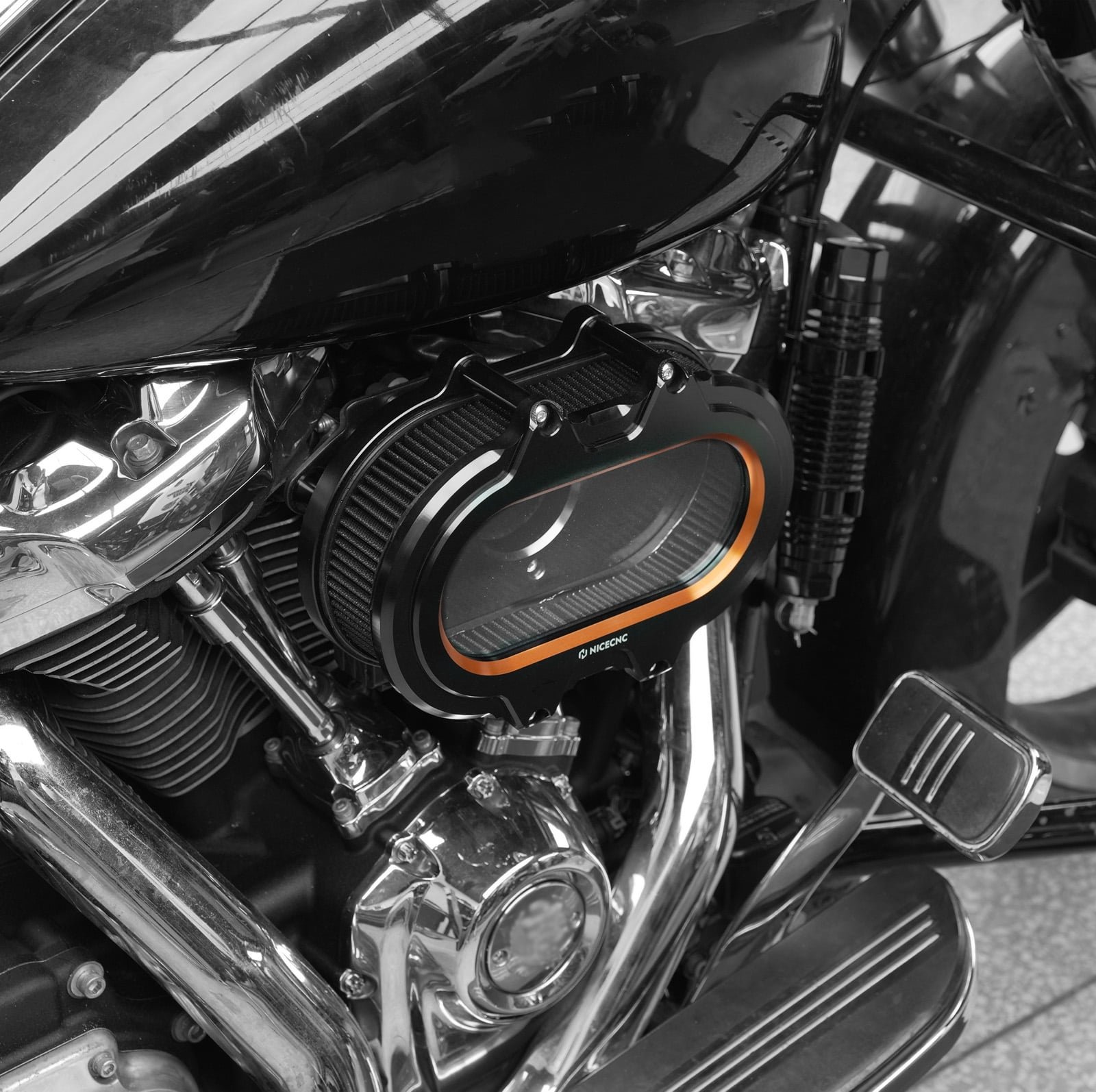 M8 Full Clear Air Cleaner Kit For Harley Softail Standard Slim Fat Boy Street Bob Low Rider
