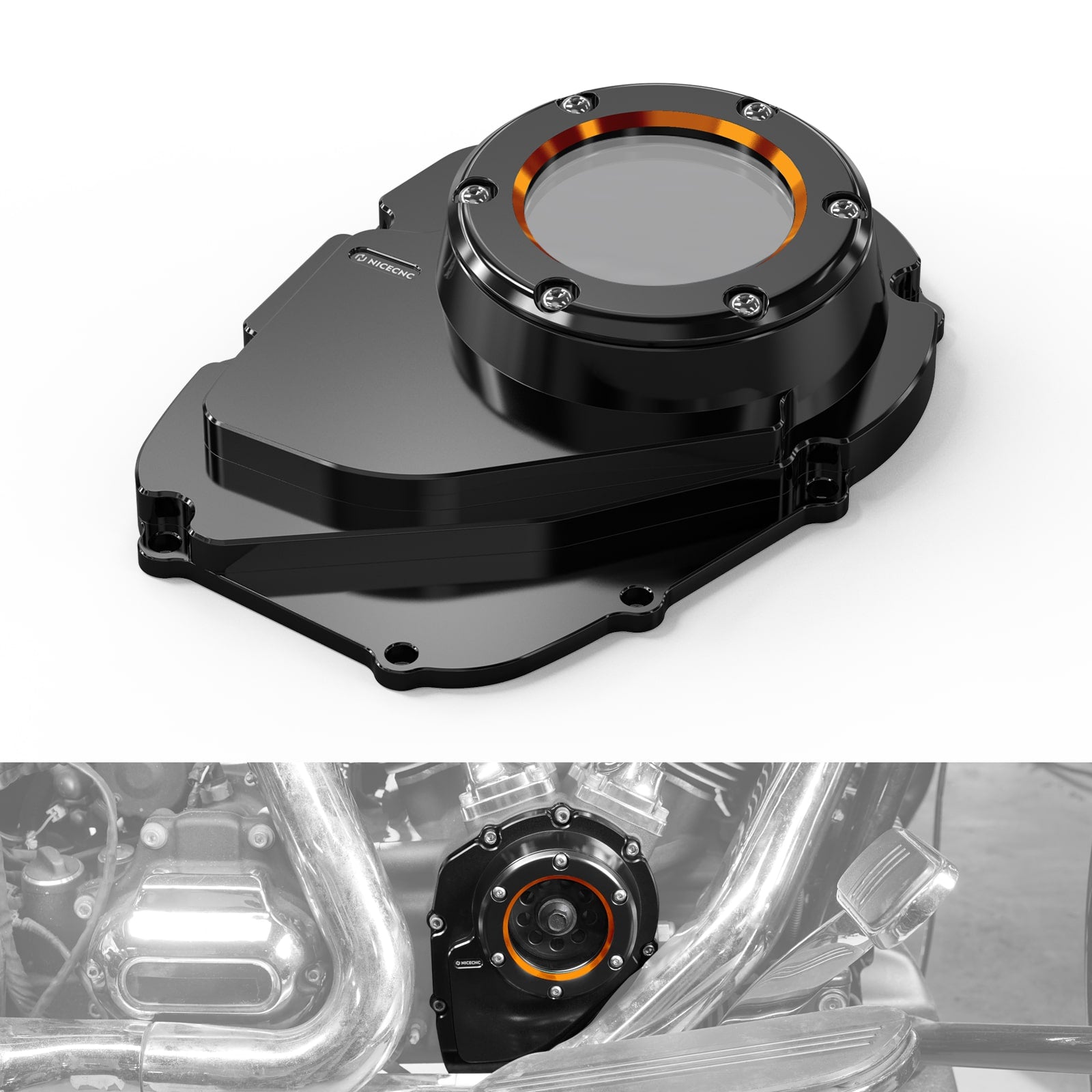 Transparent M8 Camshaft Cam Shaft Cover For Harley Road King Electra Street Glide