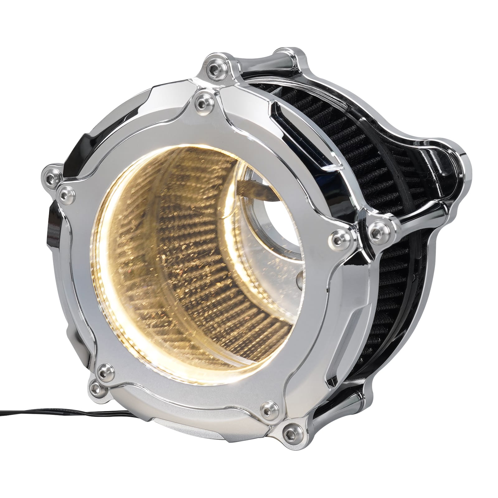 Chrome-Plating M8 LED Air Filter Intake Cleaner For Harley Road King Street Glide