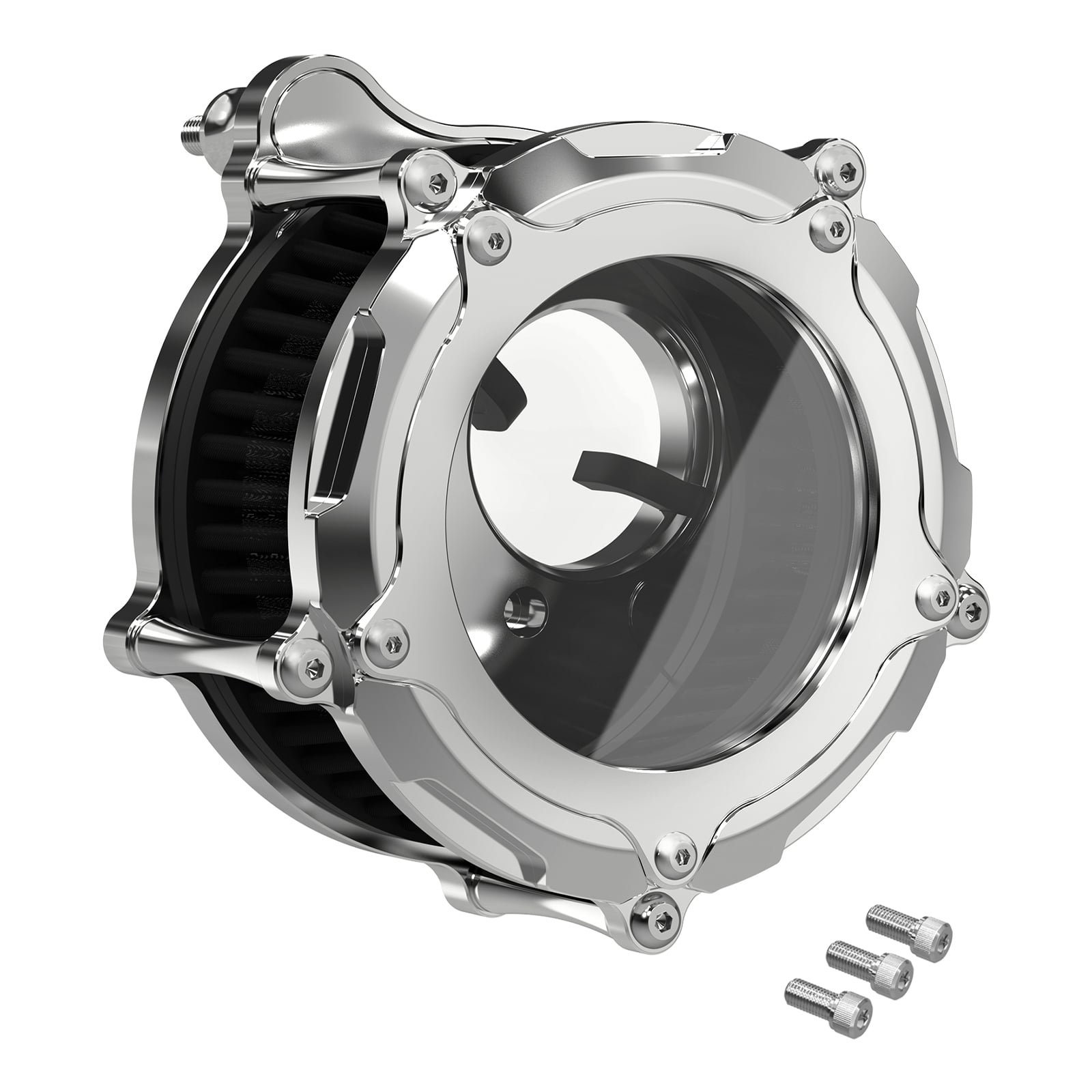 Chrome-Plating M8 LED Air Filter Intake Cleaner For Harley Road King Street Glide